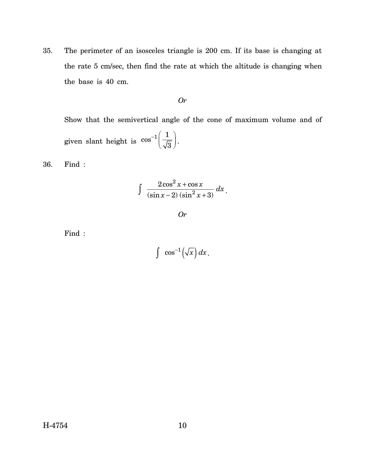 Goa Board Class 12 Mathematics (March 2024) Question Paper - Page 10
