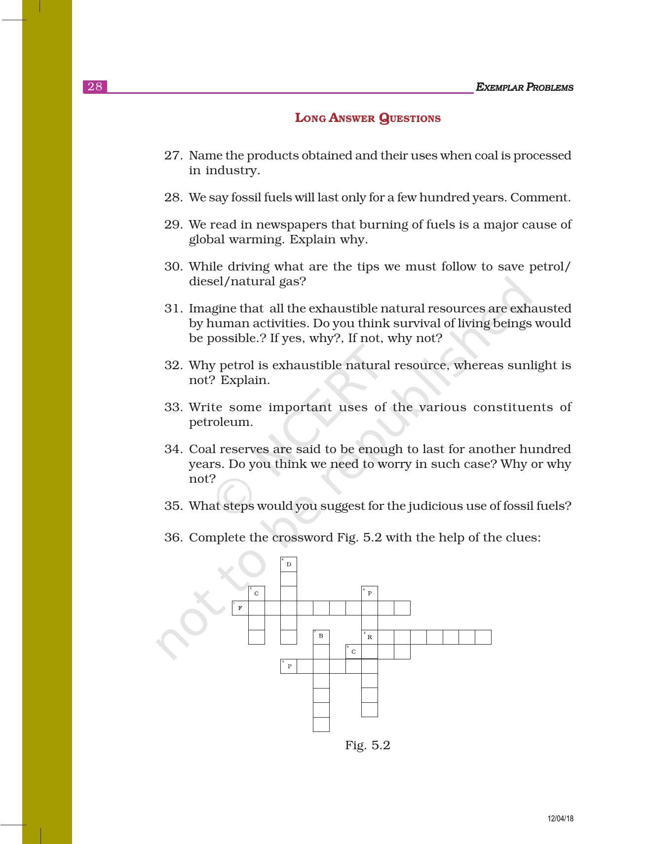 NCERT Exemplar Book for Class 8 Science: Chapter 5- Coal and Petroleum - Page 5