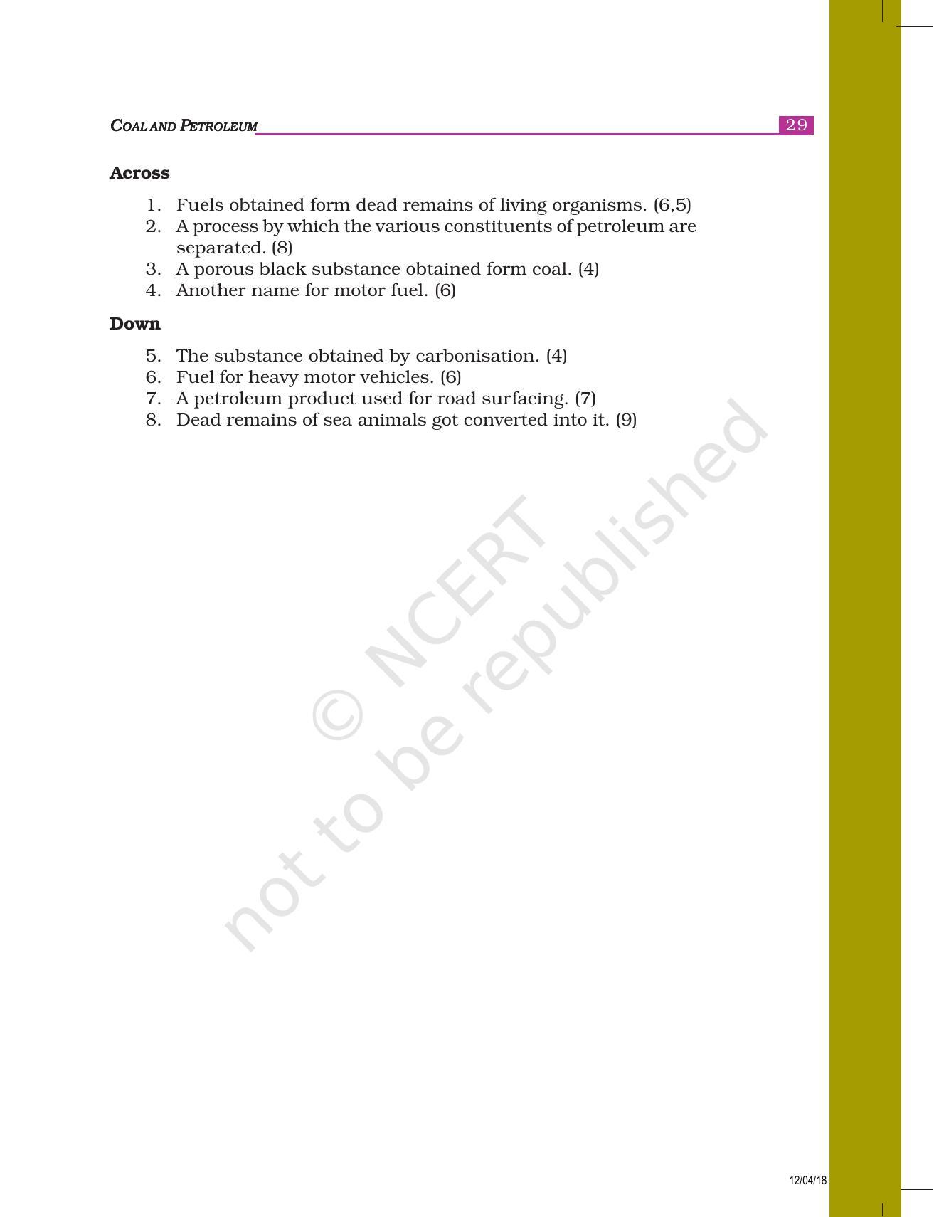 NCERT Exemplar Book for Class 8 Science: Chapter 5- Coal and Petroleum - Page 6