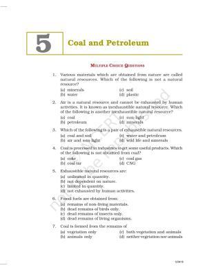NCERT Exemplar Book for Class 8 Science: Chapter 5- Coal and Petroleum