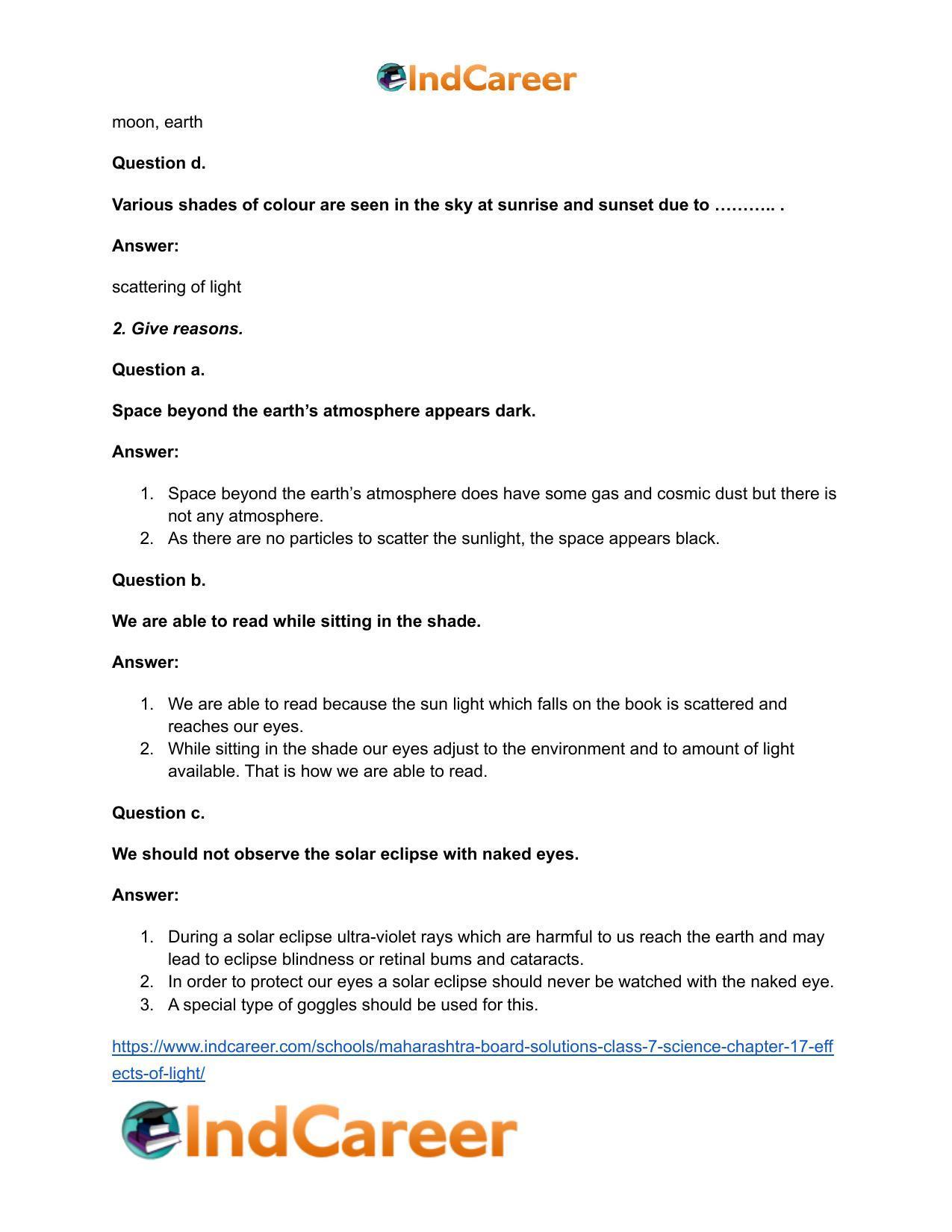 Maharashtra Board Solutions Class 7-Science: Chapter 17- Effects of Light - Page 3