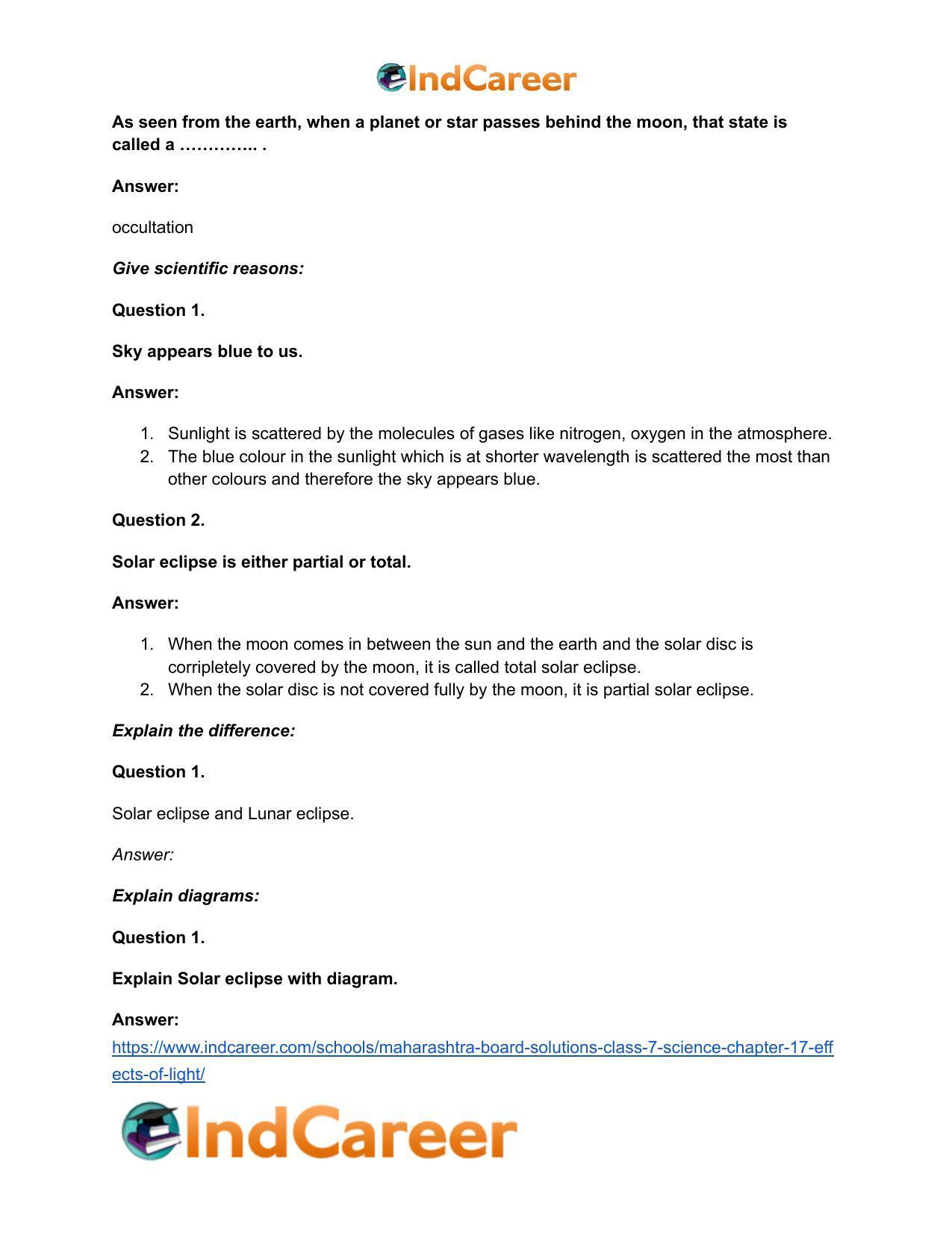 Maharashtra Board Solutions Class 7-Science: Chapter 17- Effects of Light - Page 10