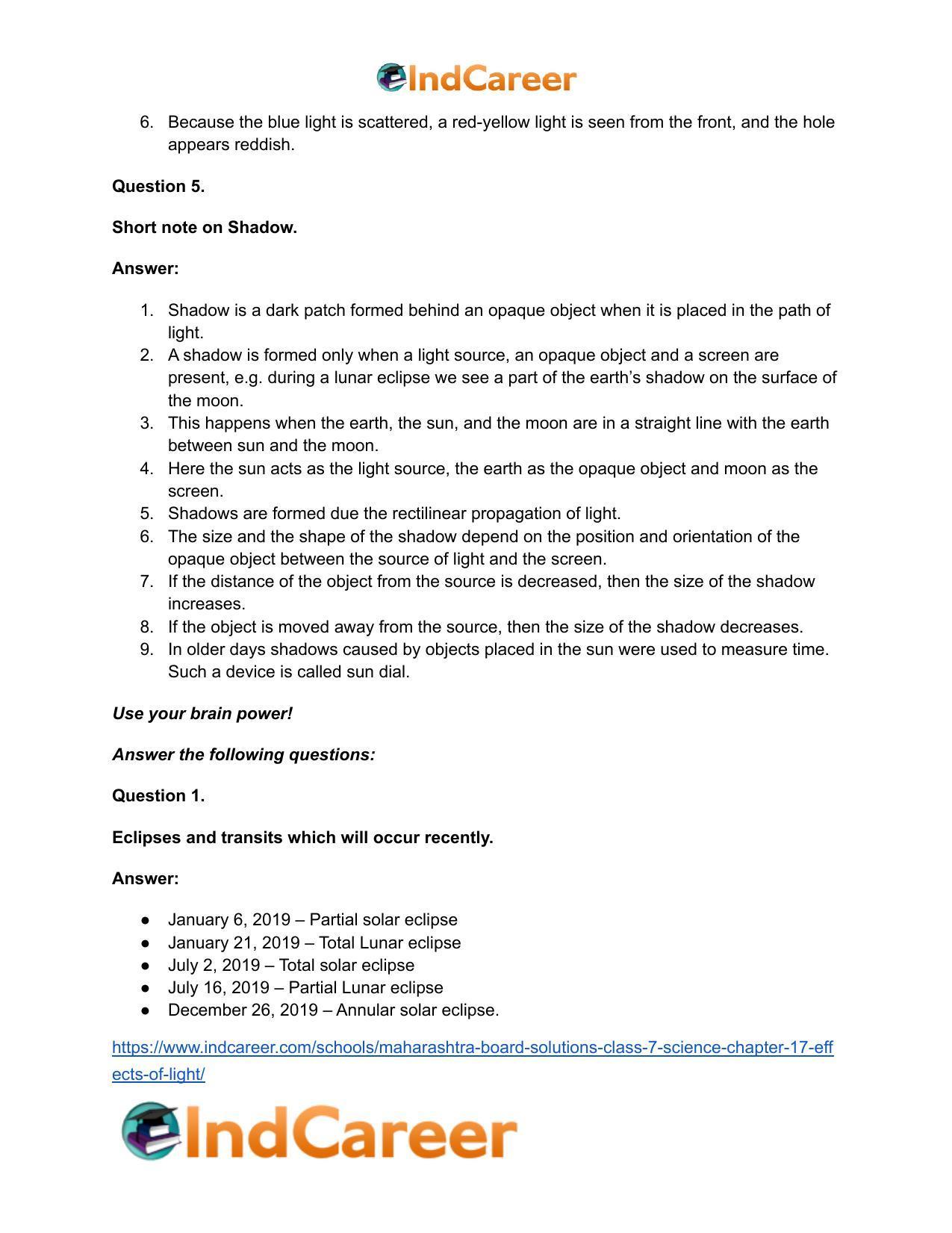Maharashtra Board Solutions Class 7-Science: Chapter 17- Effects of Light - Page 14