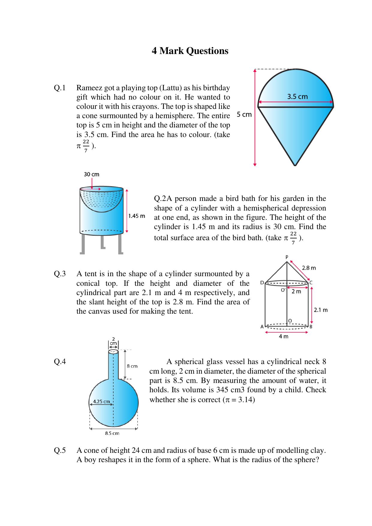 JKBOSE Class 10 Maths: CHAPTER 13 Surface area Question Bank - Page 9
