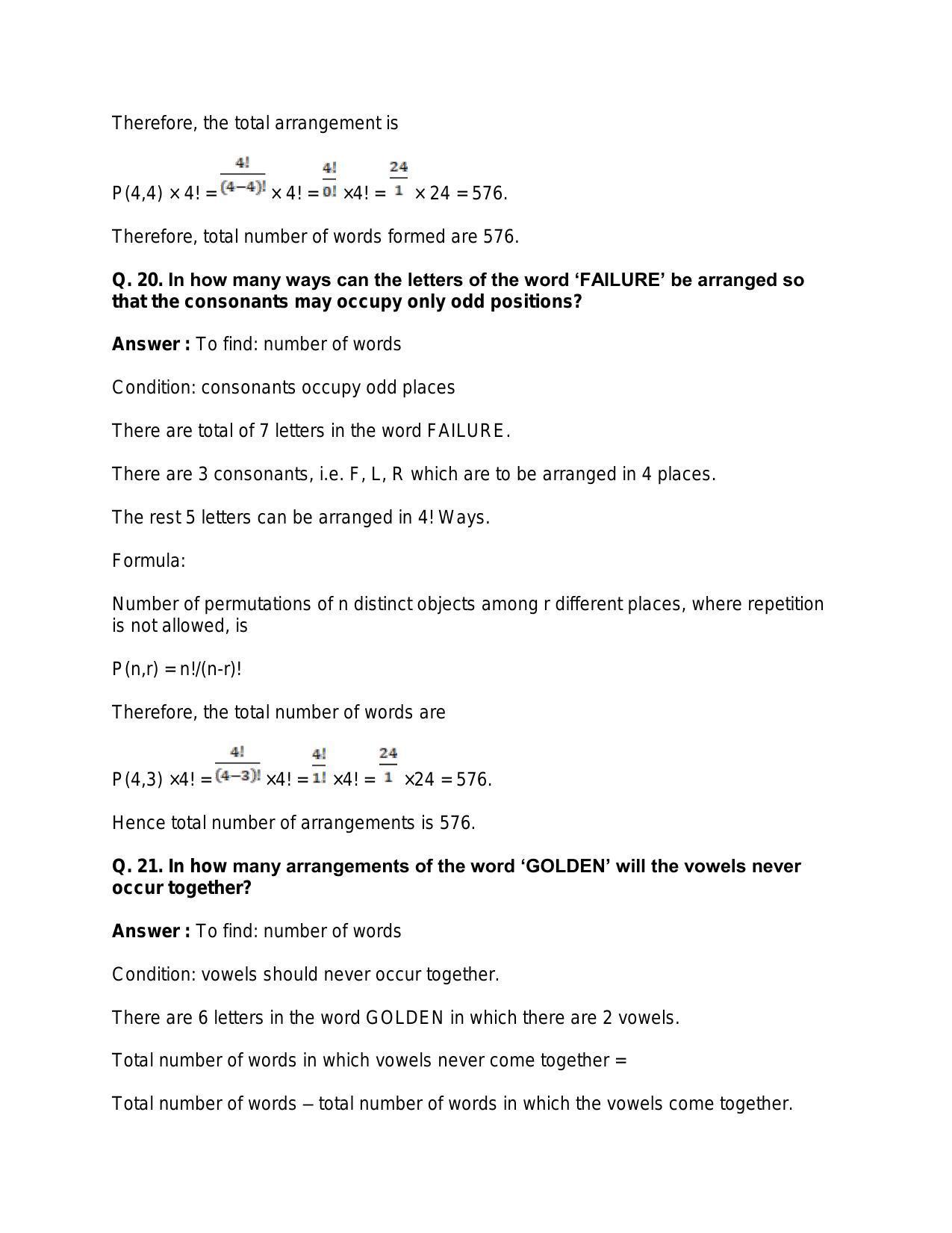 Chapter 8: Permutations: RS Aggarwal Class 11 Solutions - Page 58