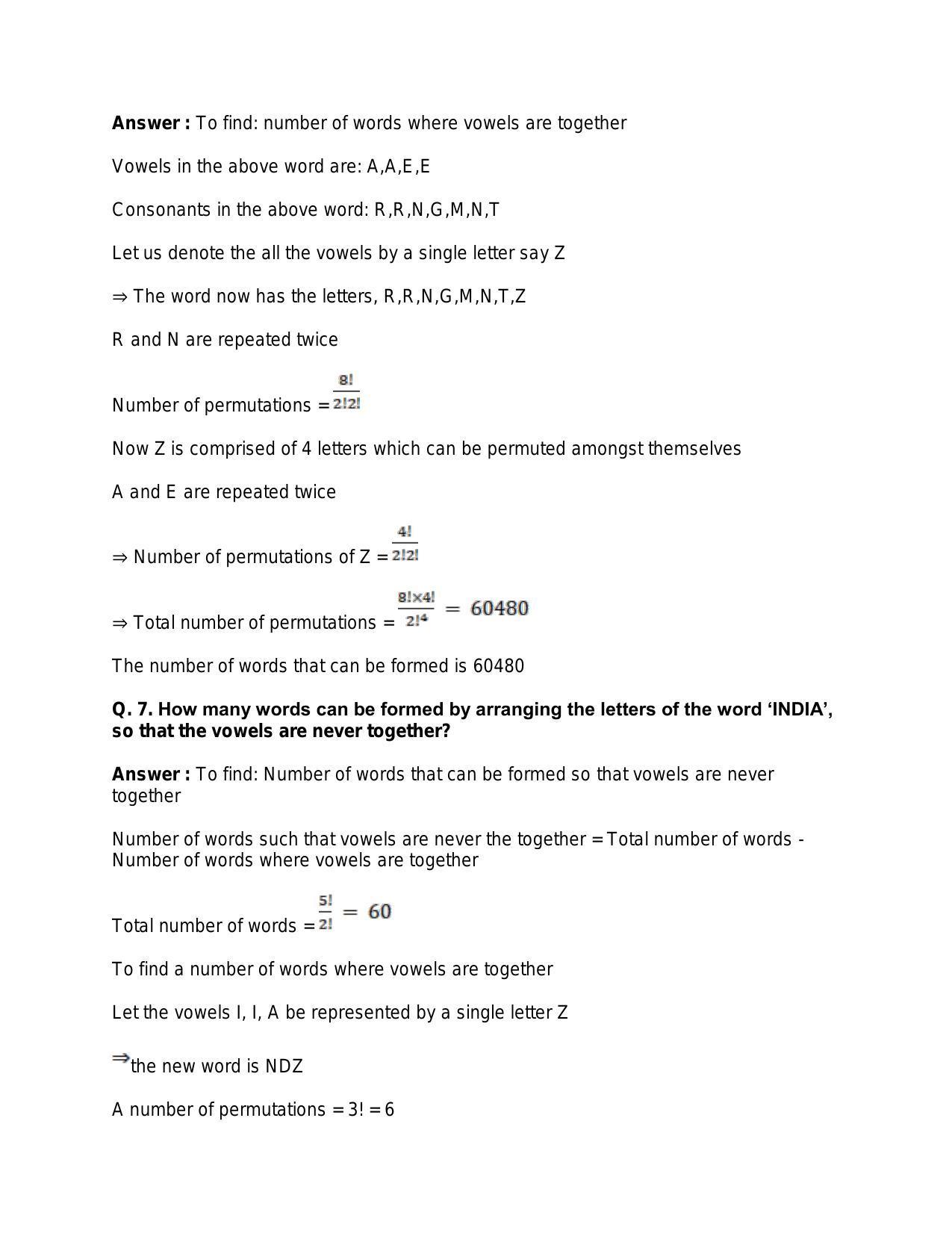 Chapter 8: Permutations: RS Aggarwal Class 11 Solutions - Page 69