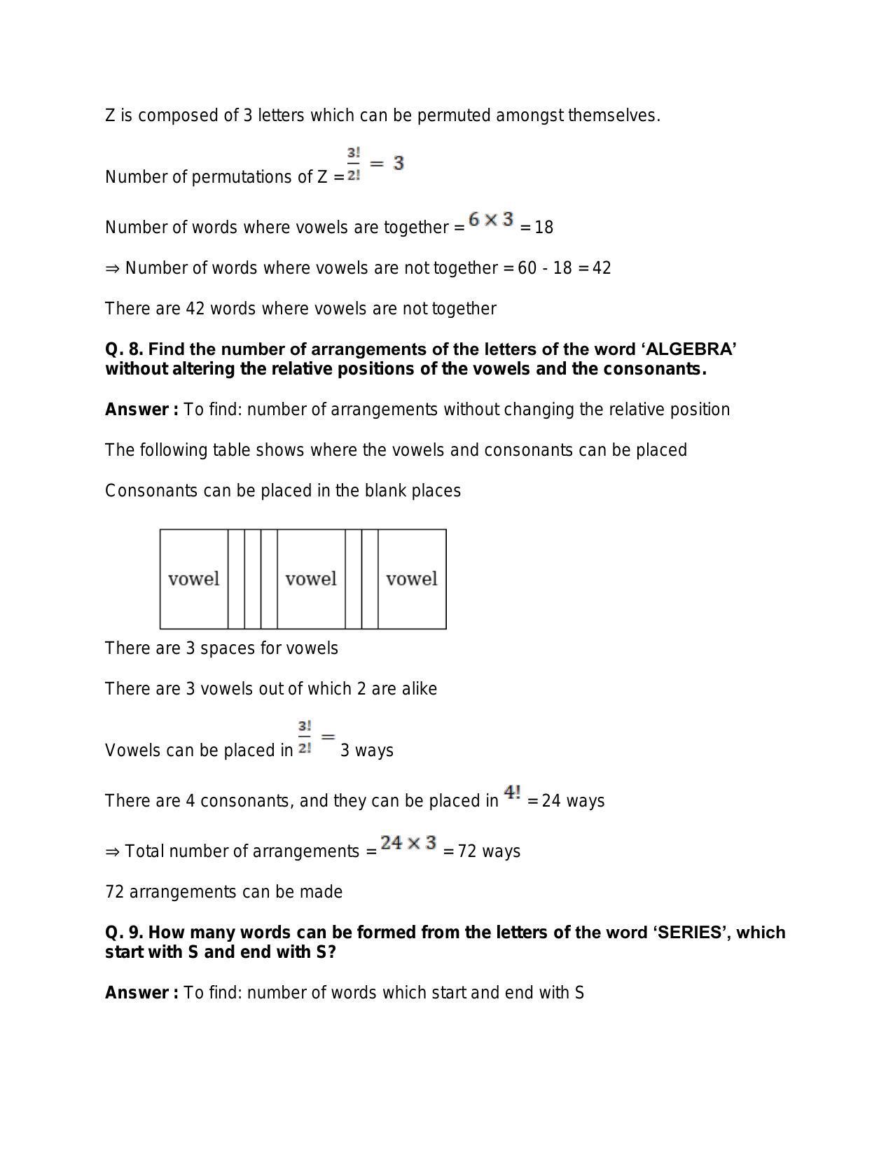 Chapter 8: Permutations: RS Aggarwal Class 11 Solutions - Page 70