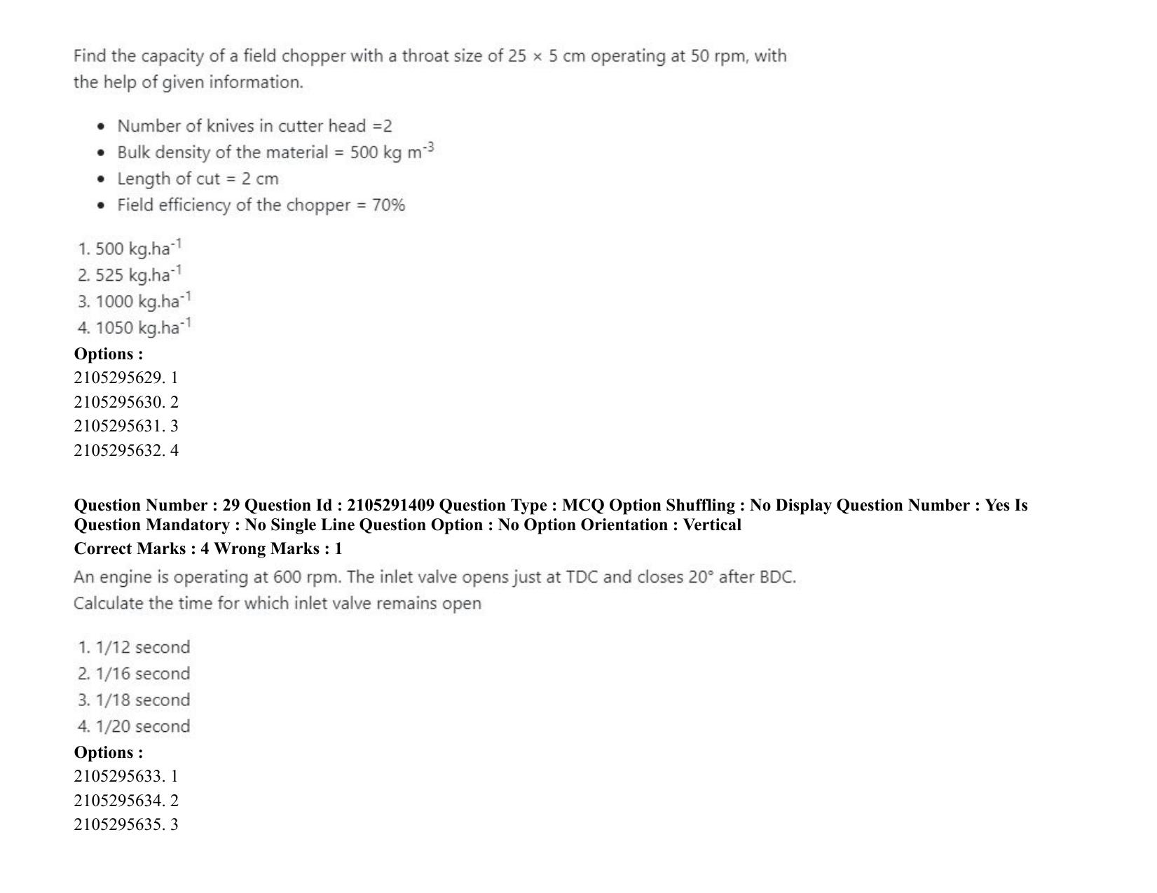 ICAR AIEEA PG 2020 AGRICULTURAL ENGINEERING AND TECHNOLOGY Question Paper - Page 16