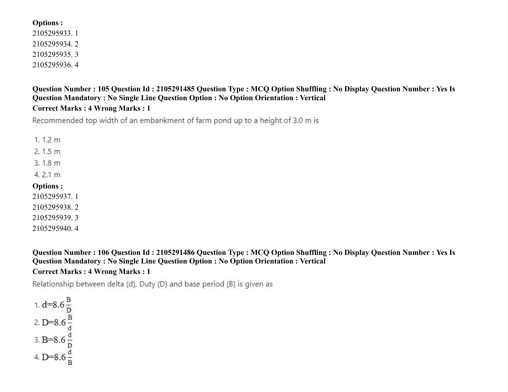 ICAR AIEEA PG 2020 AGRICULTURAL ENGINEERING AND TECHNOLOGY Question Paper - Page 55