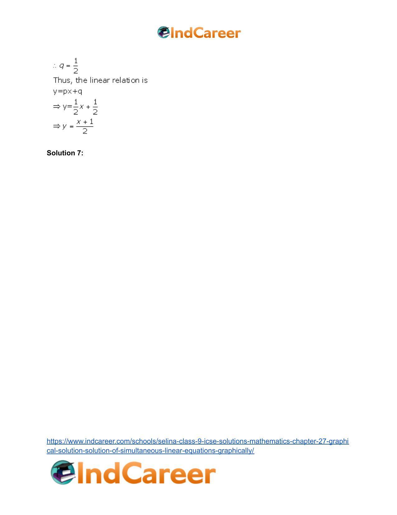 Selina Class 9 ICSE Solutions Mathematics : Chapter 27- Graphical Solution (Solution of Simultaneous Linear Equations, Graphically) - Page 26