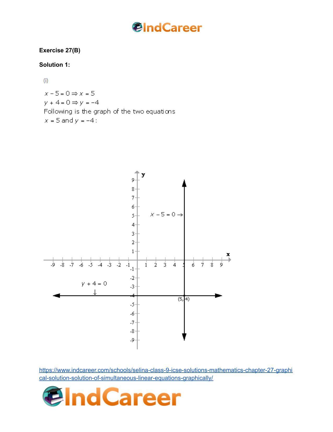 Selina Class 9 ICSE Solutions Mathematics : Chapter 27- Graphical Solution (Solution of Simultaneous Linear Equations, Graphically) - Page 34