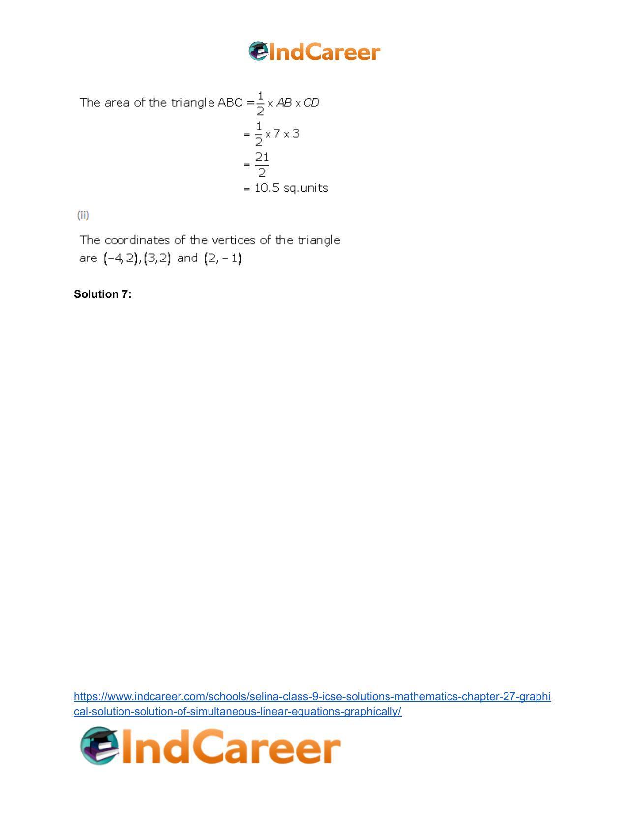 Selina Class 9 ICSE Solutions Mathematics : Chapter 27- Graphical Solution (Solution of Simultaneous Linear Equations, Graphically) - Page 48