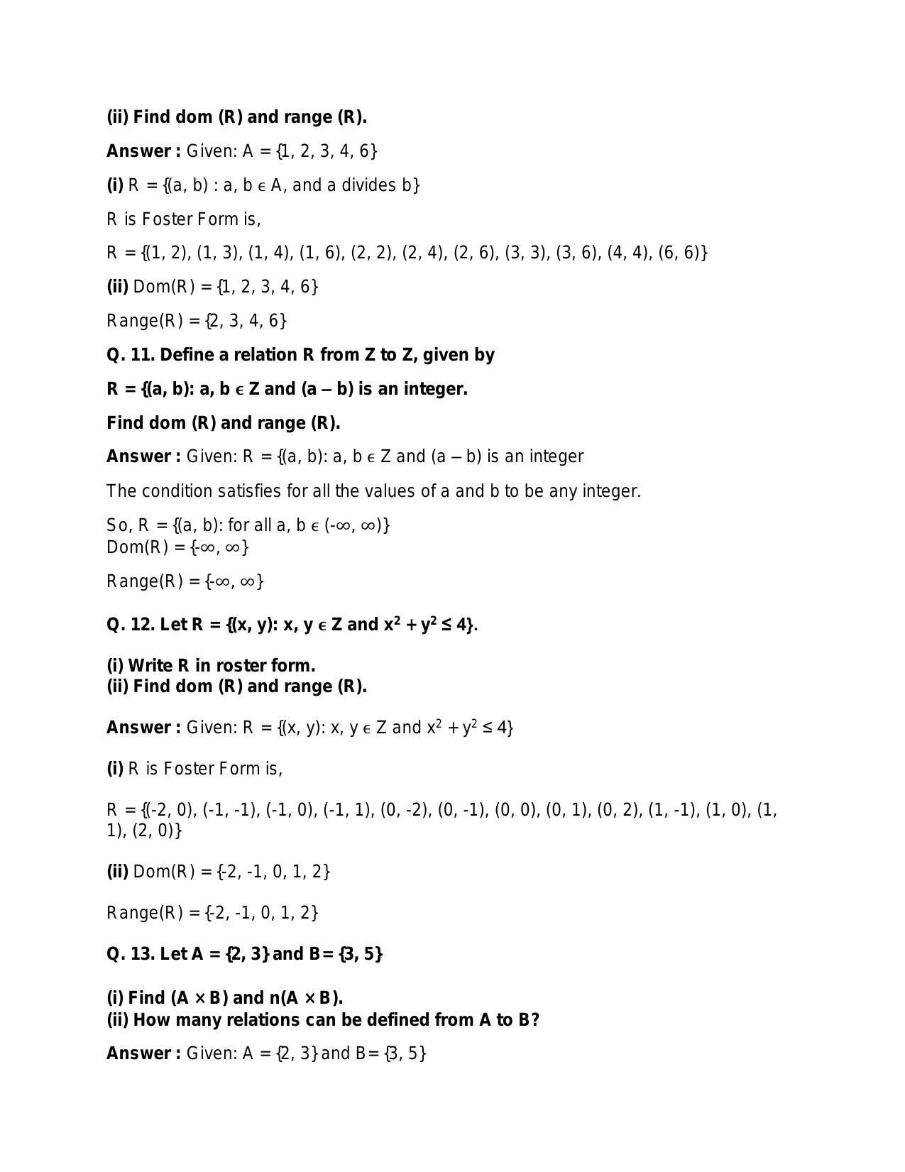 Chapter 2: Relations: RS Aggarwal Class 11 Solutions  - Page 29