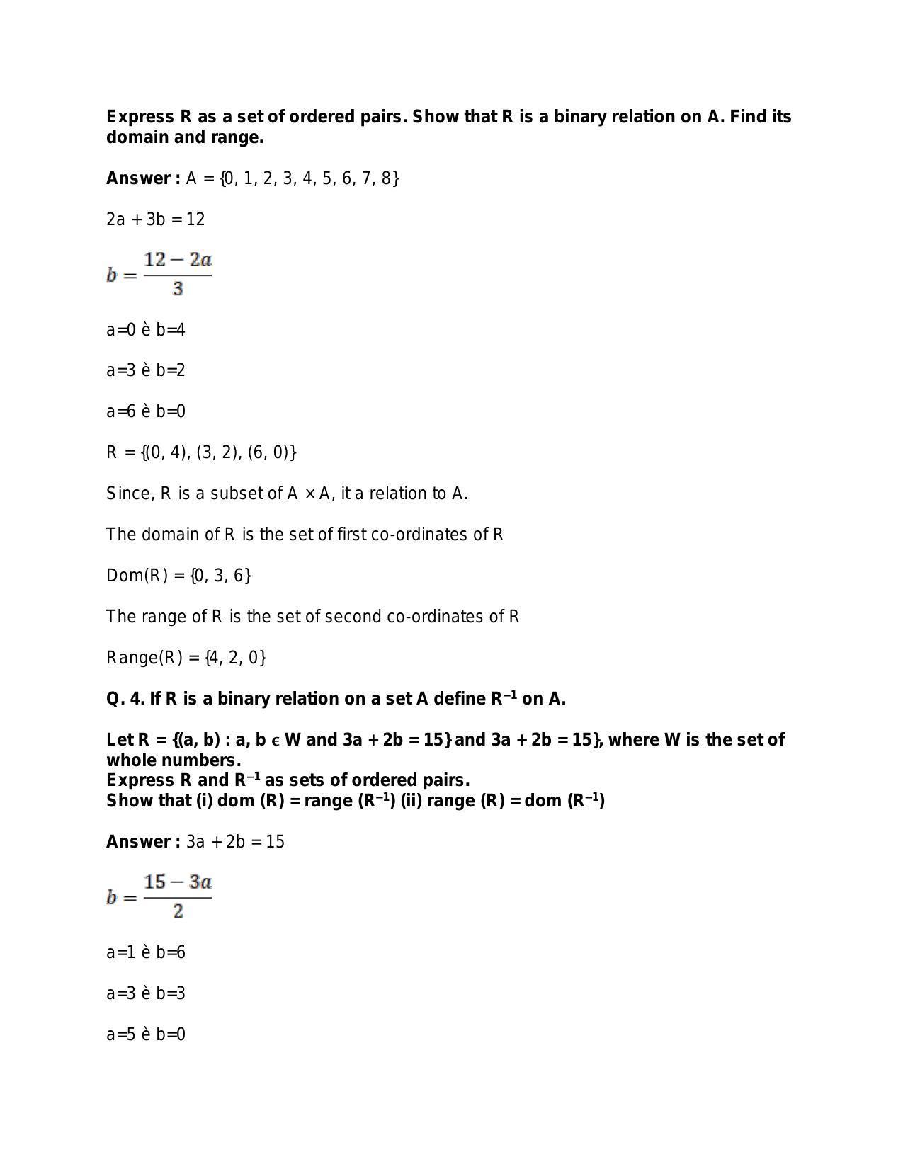 Chapter 2: Relations: RS Aggarwal Class 11 Solutions  - Page 32