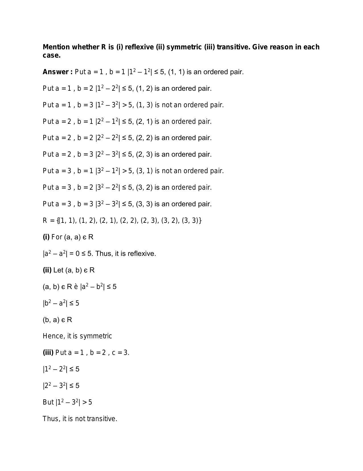 Chapter 2: Relations: RS Aggarwal Class 11 Solutions  - Page 35