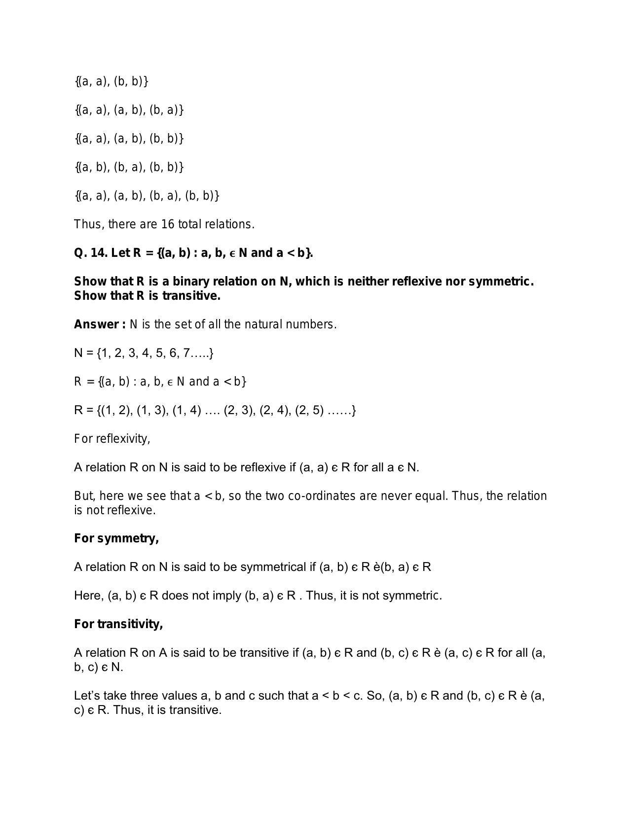 Chapter 2: Relations: RS Aggarwal Class 11 Solutions  - Page 39
