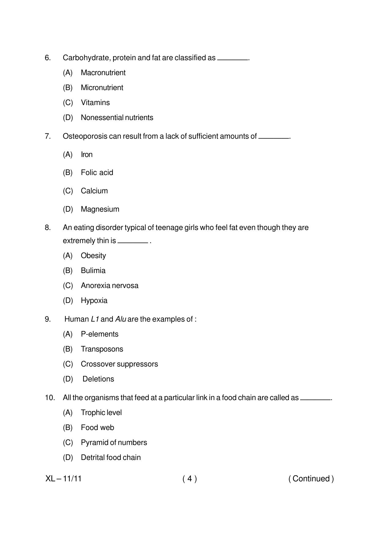 Odisha CPET ANTHROPOLOGY (SCIENCE) 2020 Question Paper - Page 4
