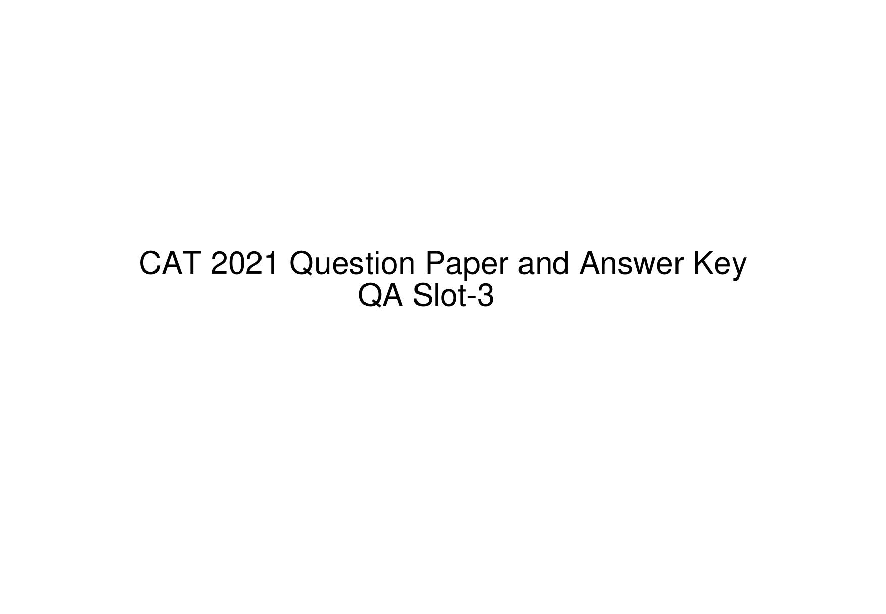 CAT 2022 CAT QA Slot 3 Question Paper - Page 1
