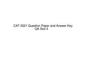 CAT 2022 CAT QA Slot 3 Question Paper