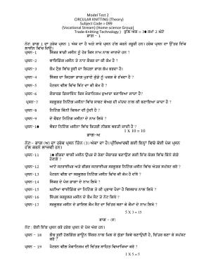 PSEB Class 12th KNITTNG (Vocational ) Model Paper 2024