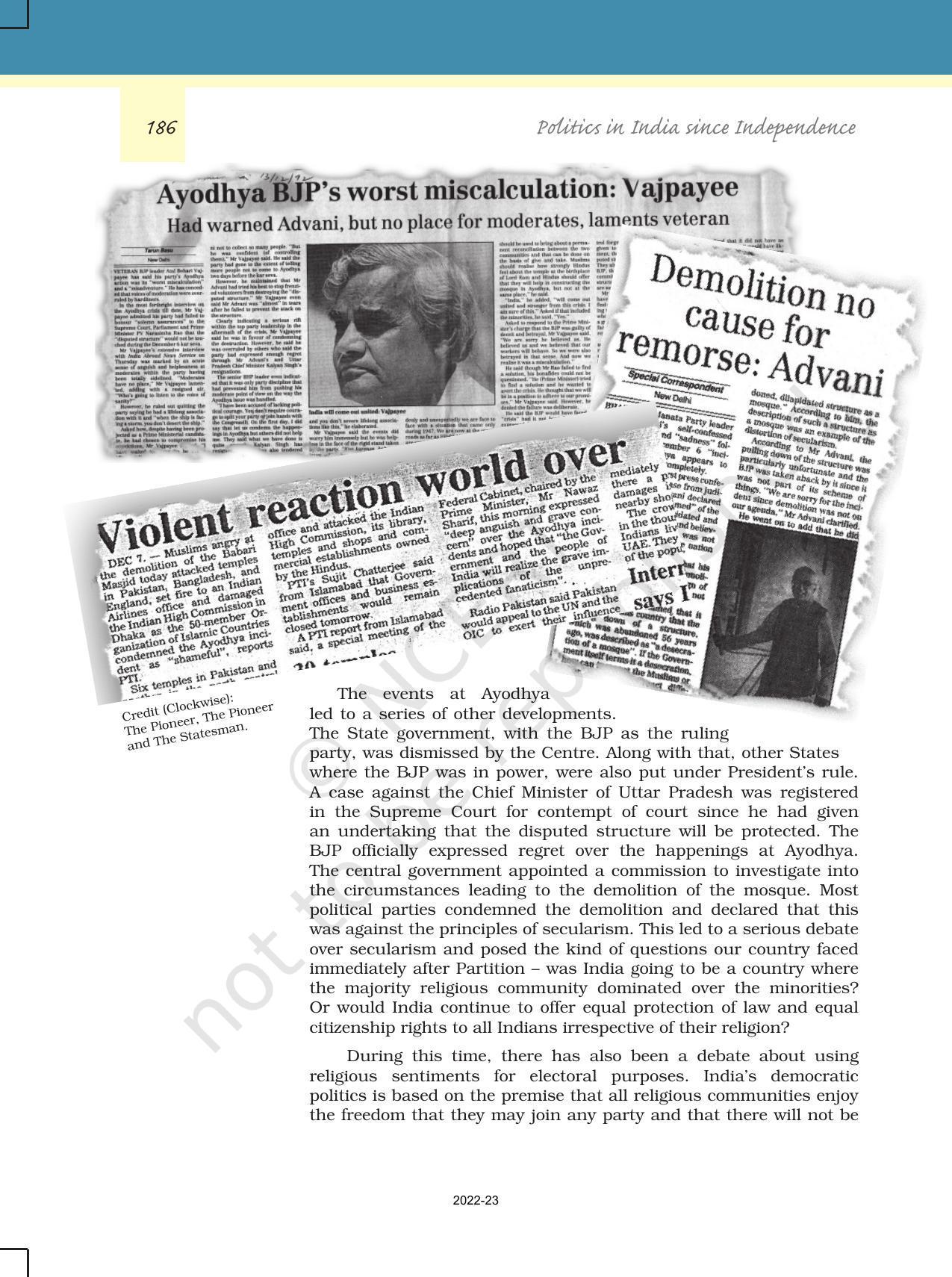 NCERT Book for Class 12 Political Science (Politics In India Since Independence) Chapter 9 Recent Developments in Indian Politics - Page 15
