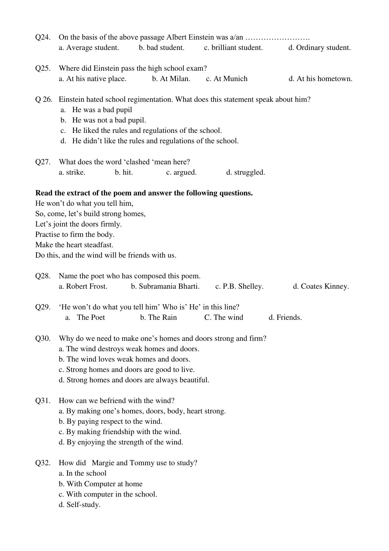 JAC Board Class 9th 2022 Term 1 English Set 1 Model Paper - Page 4