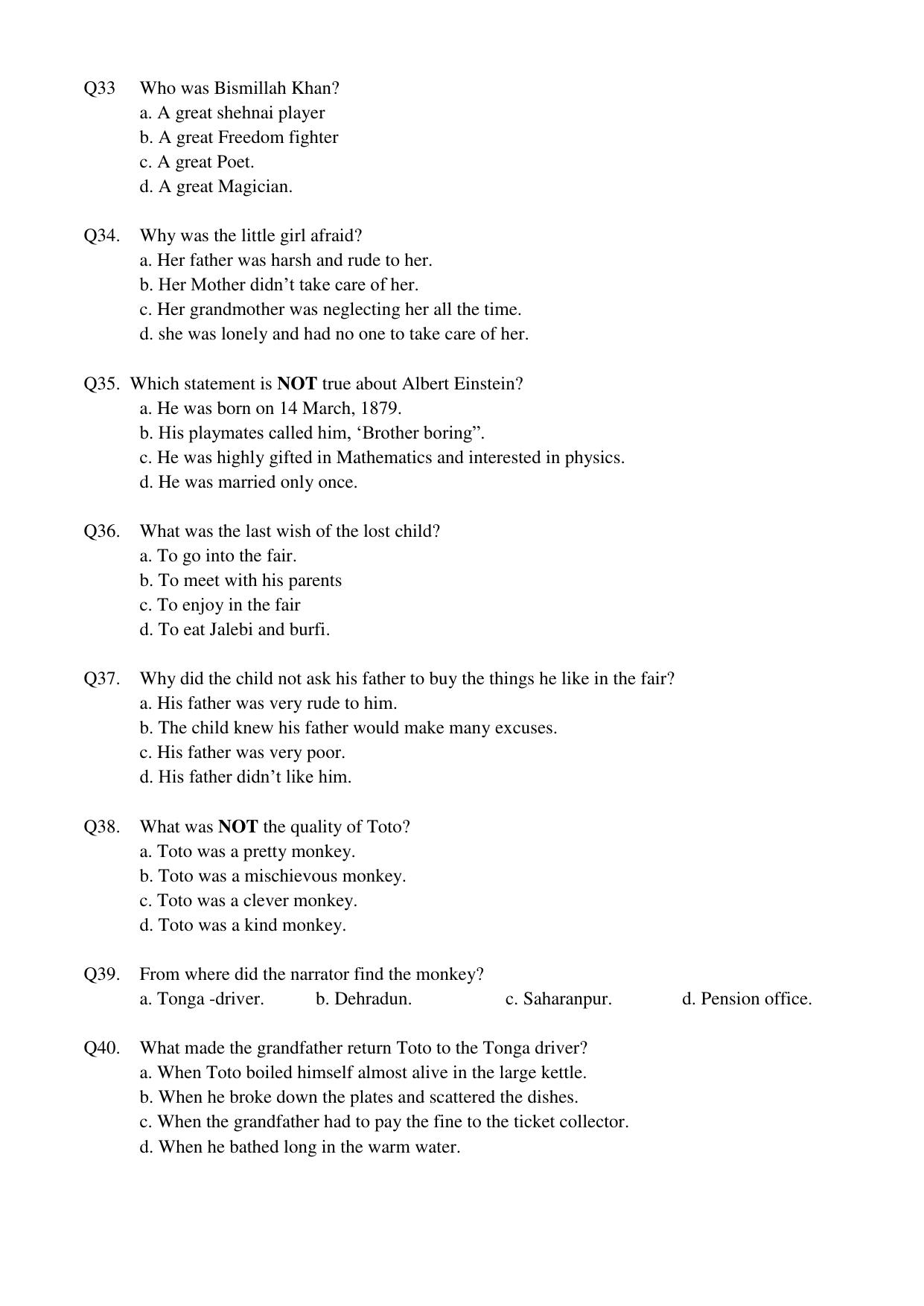 JAC Board Class 9th 2022 Term 1 English Set 1 Model Paper - Page 5