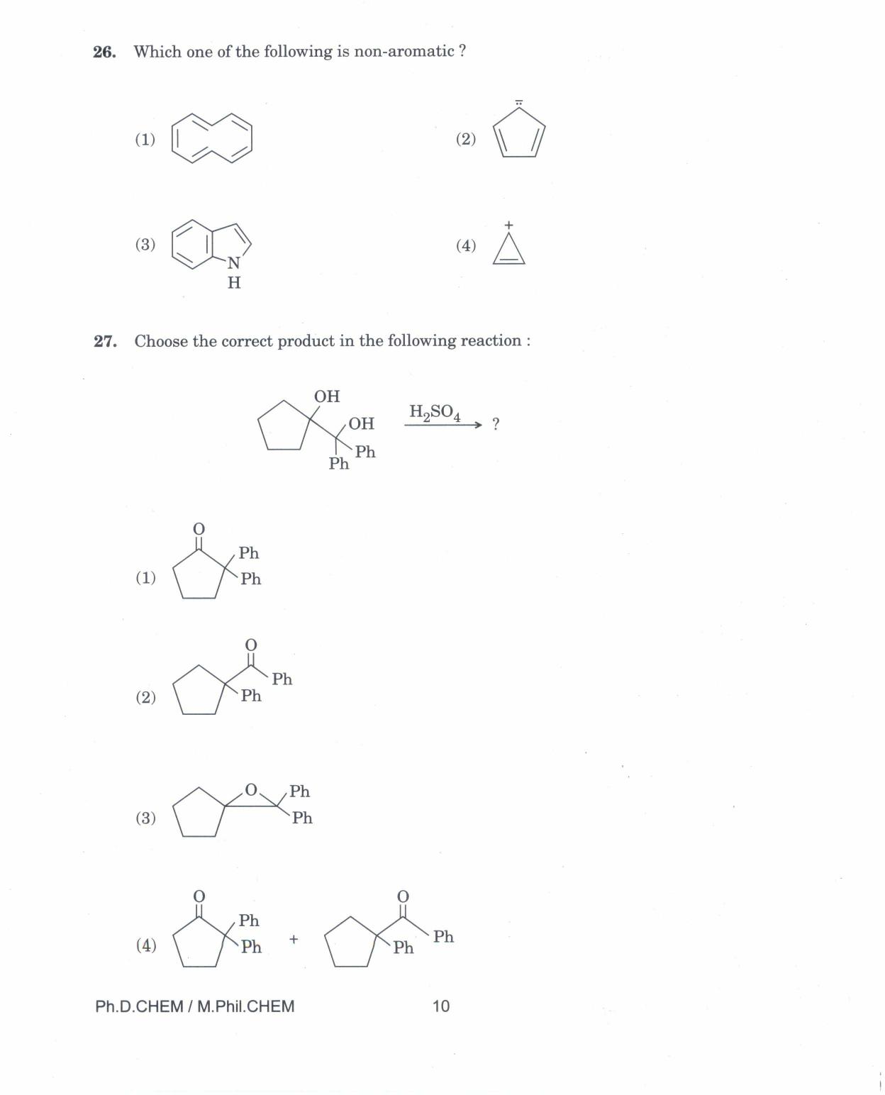 IGNOU PhD Entrance Test Ph.D./M.Phil (Chemistry) 2017 Question Paper - Page 10
