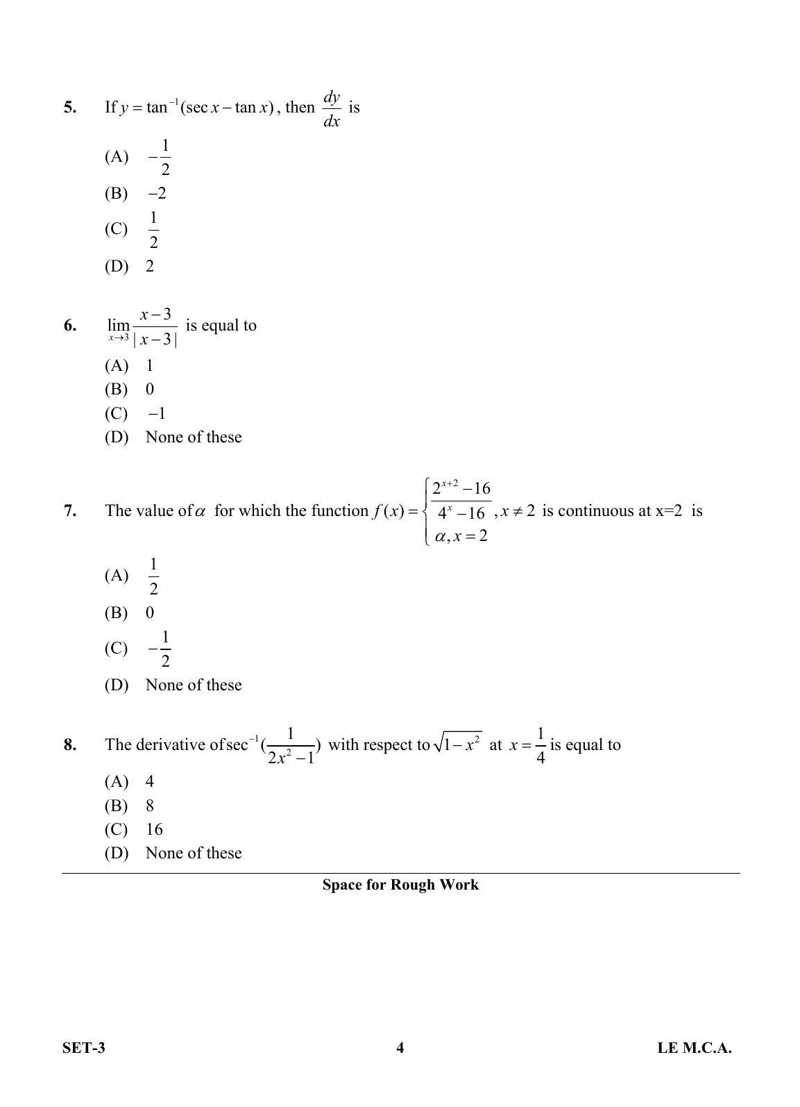 OJEE 2013 LE MCA Set 3 Question Paper - Page 3
