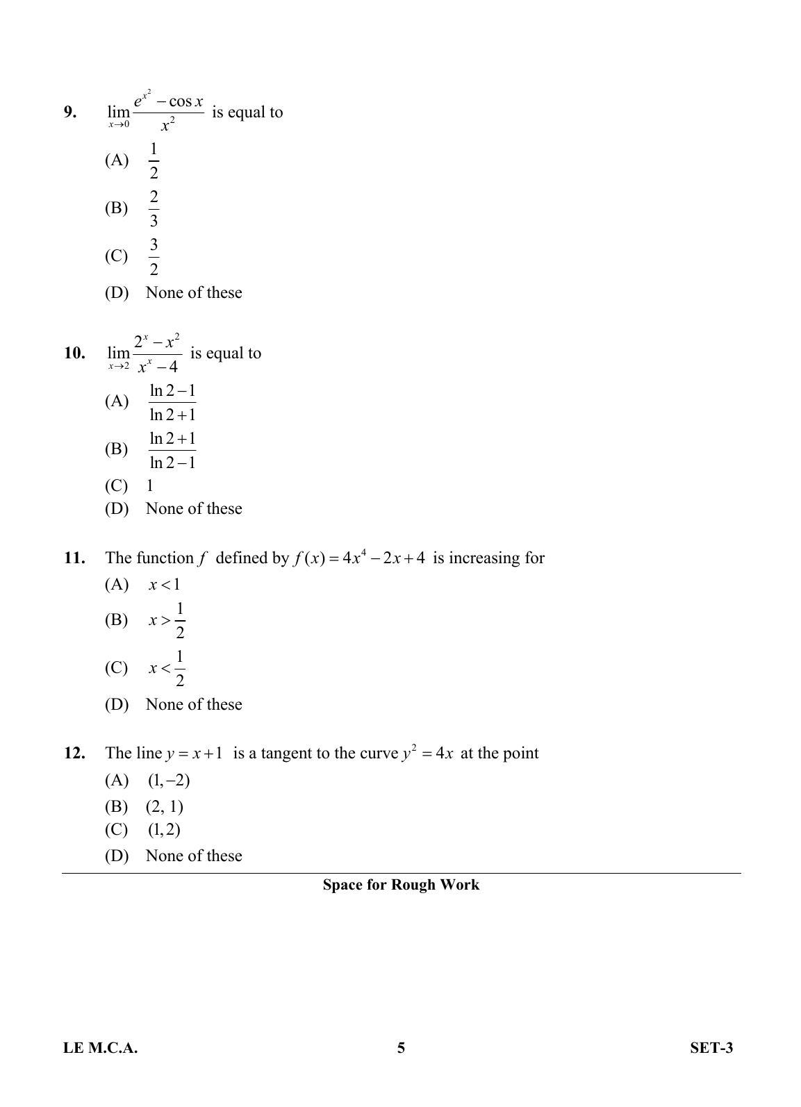 OJEE 2013 LE MCA Set 3 Question Paper - Page 4