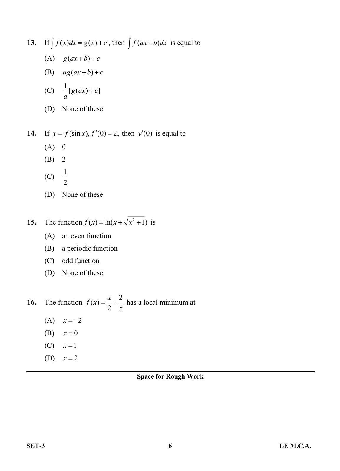 OJEE 2013 LE MCA Set 3 Question Paper - Page 5