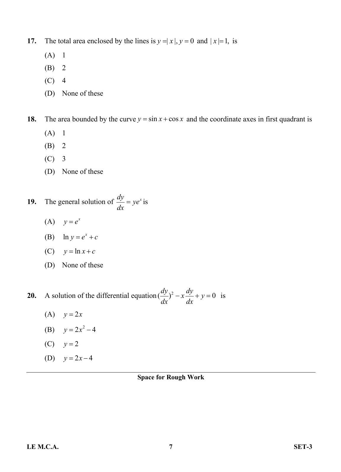 OJEE 2013 LE MCA Set 3 Question Paper - Page 6