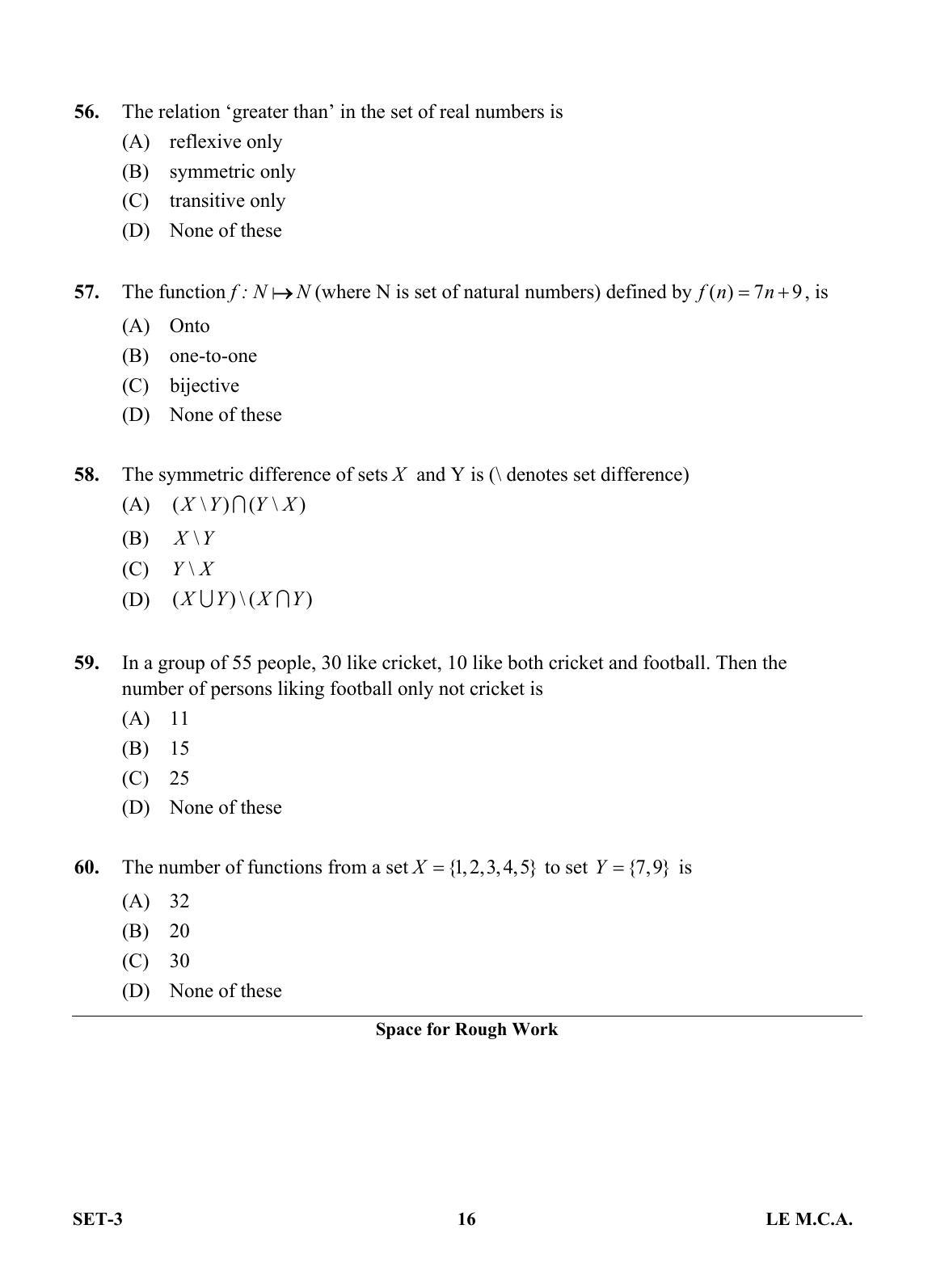 OJEE 2013 LE MCA Set 3 Question Paper - Page 15