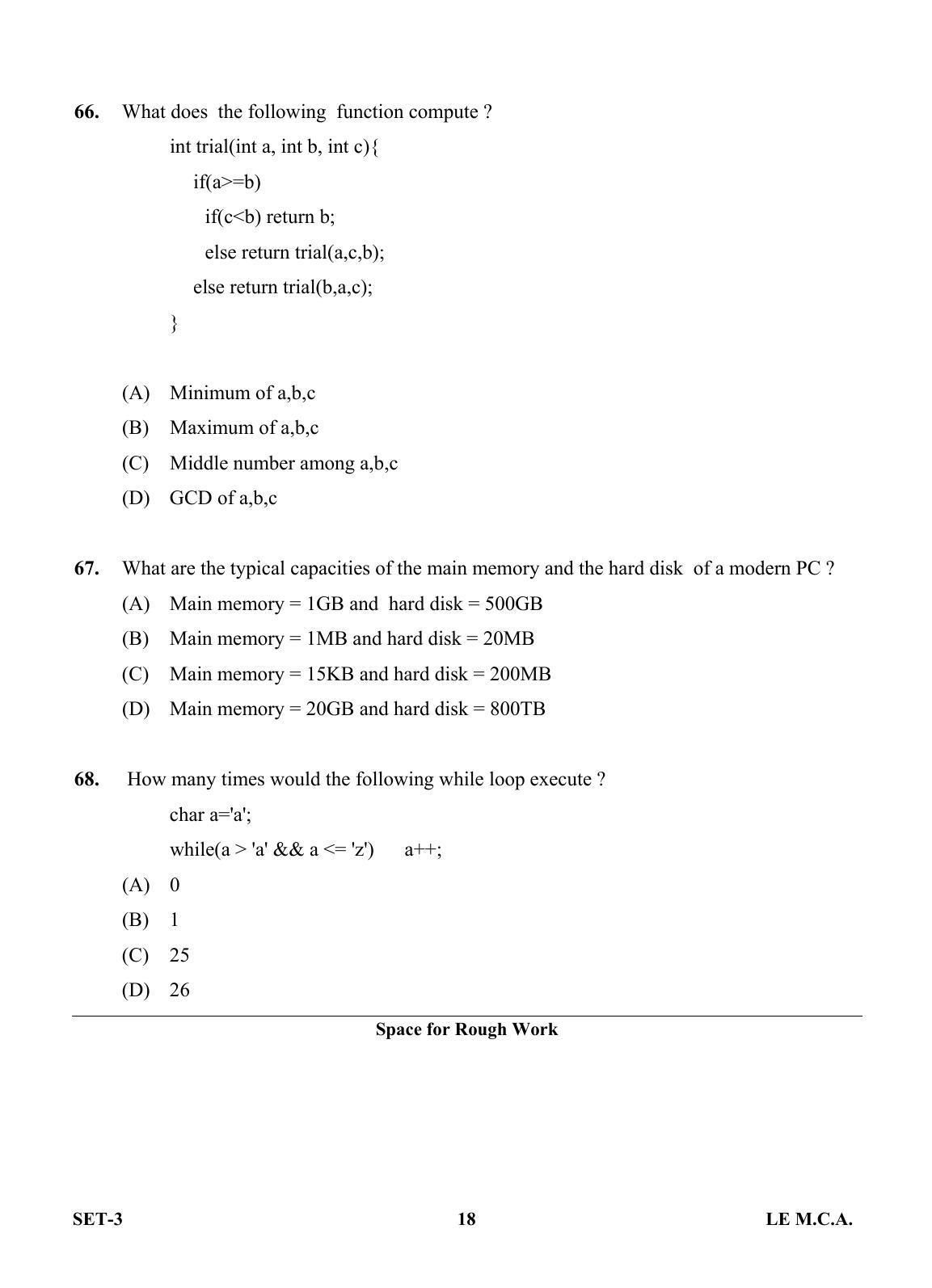 OJEE 2013 LE MCA Set 3 Question Paper - Page 17