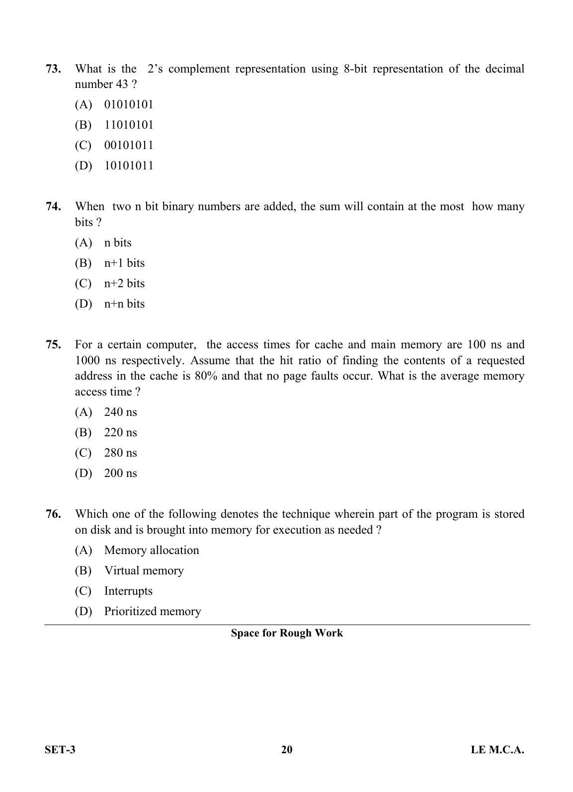 OJEE 2013 LE MCA Set 3 Question Paper - Page 19