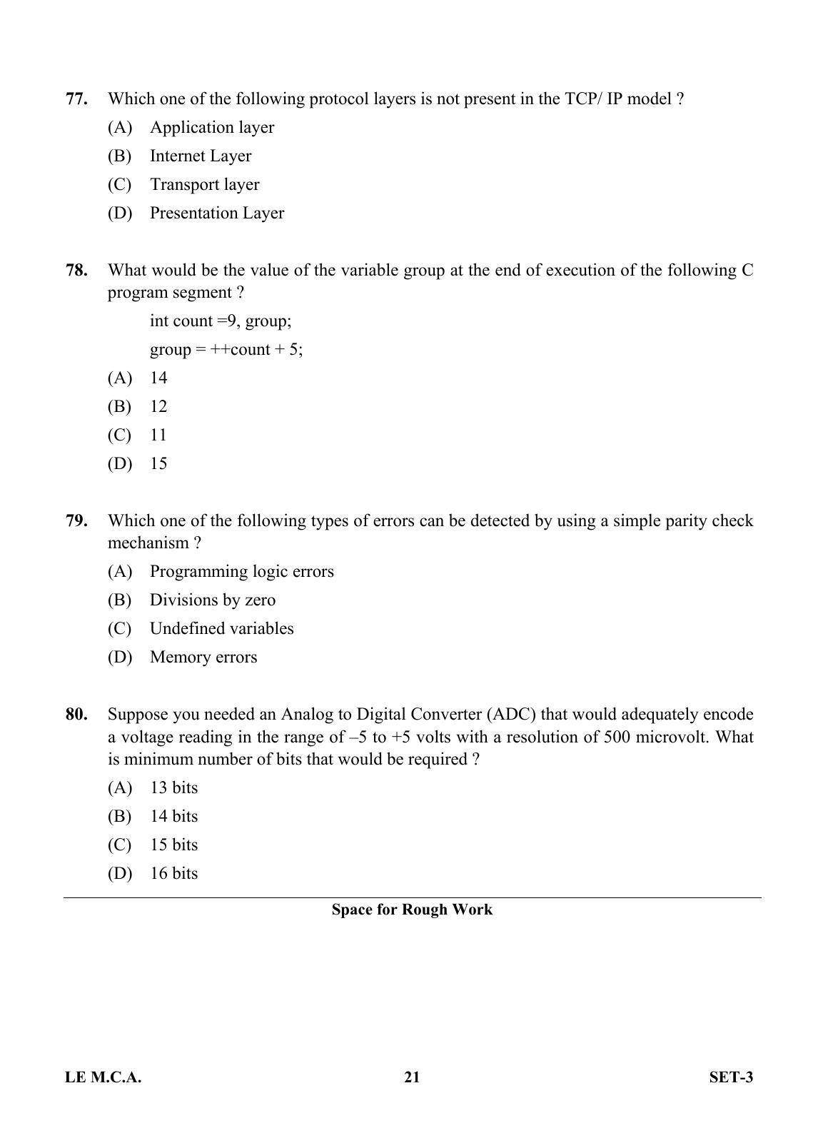 OJEE 2013 LE MCA Set 3 Question Paper - Page 20