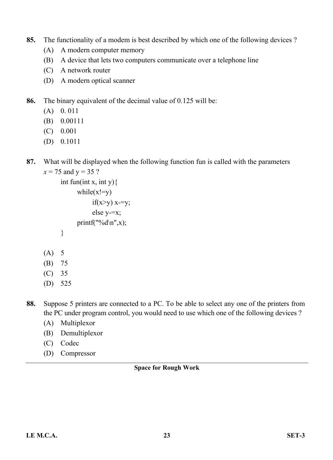 OJEE 2013 LE MCA Set 3 Question Paper - Page 22