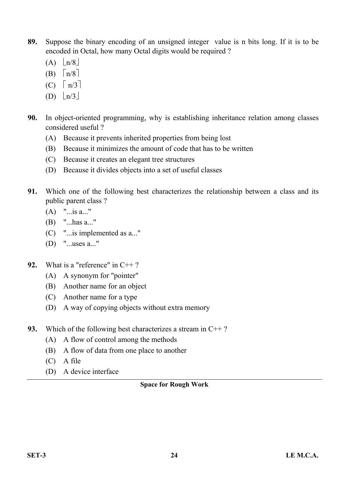 OJEE 2013 LE MCA Set 3 Question Paper - Page 23