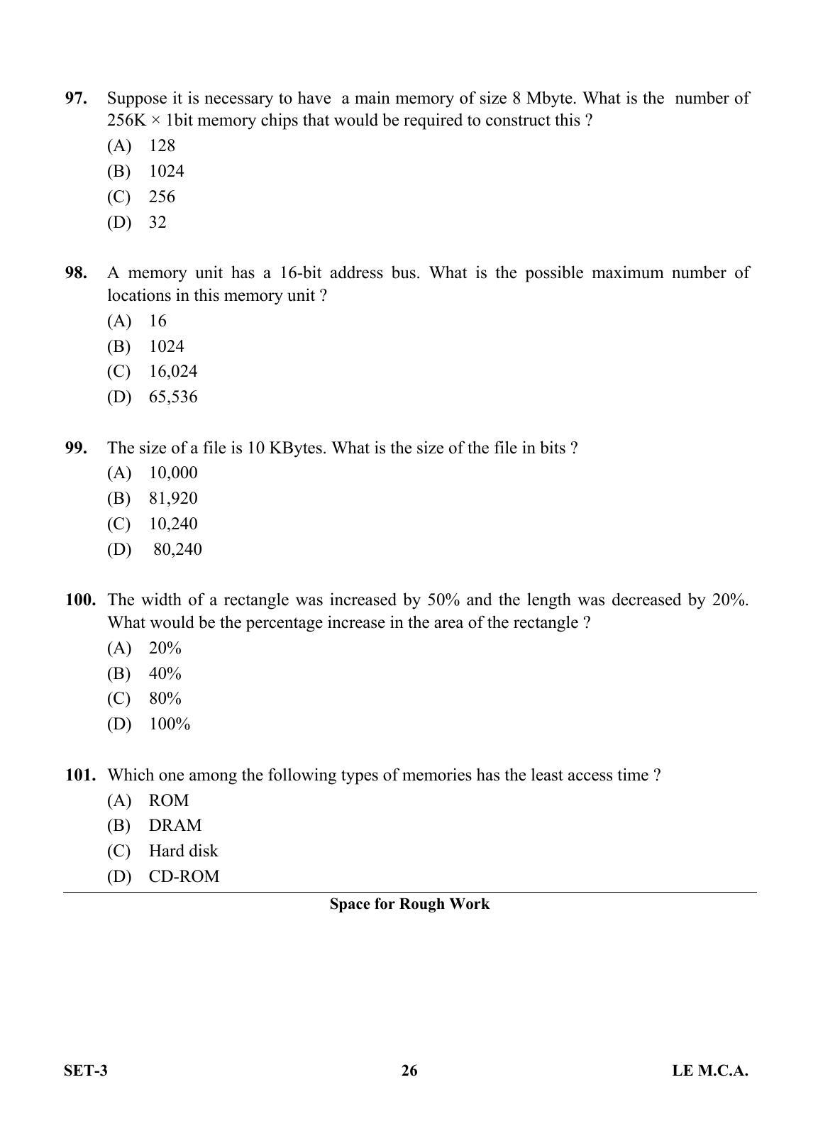 OJEE 2013 LE MCA Set 3 Question Paper - Page 25