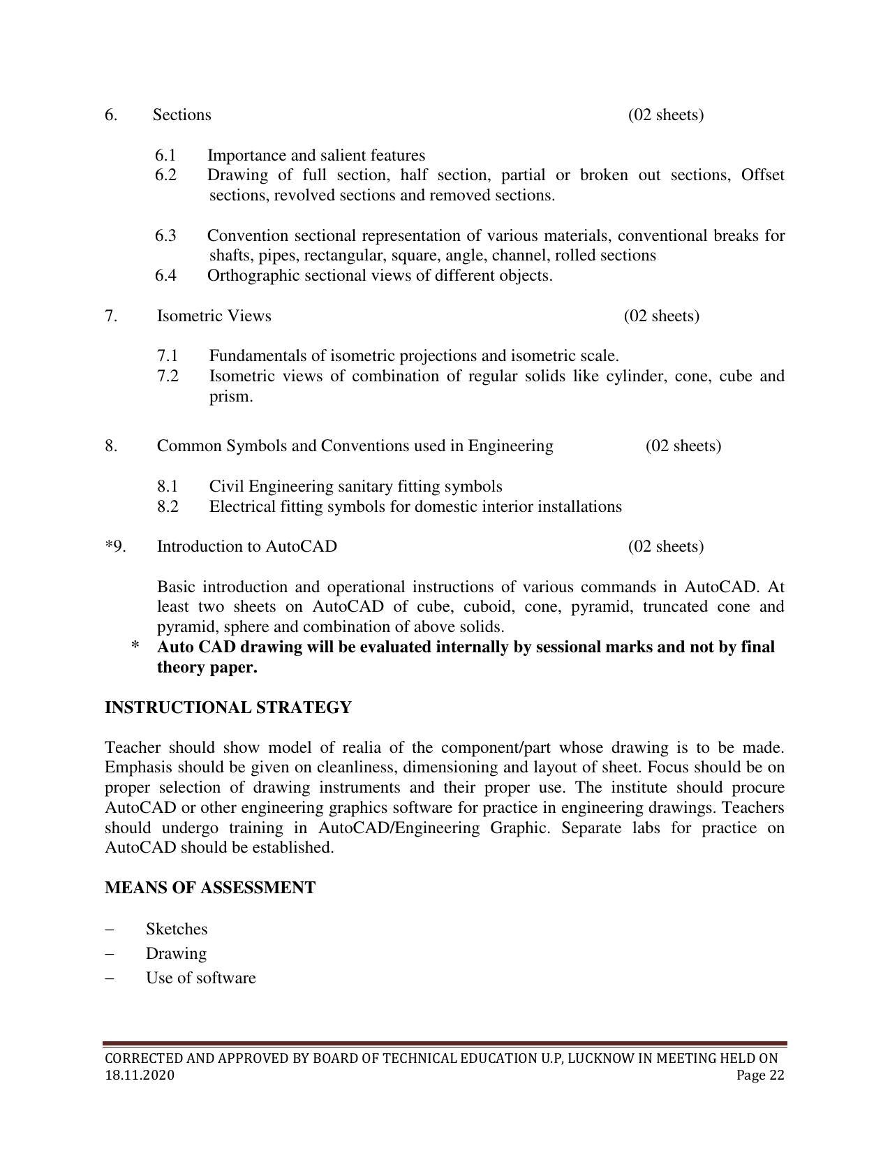 SYLLABUS FOR FIRST SEMESTER SESSION (2020-2021) - SIX SEMESTER DIPLOMA COURSE IN ELECTRONICS AND COMMUNICATION ENGINEERING - Page 22