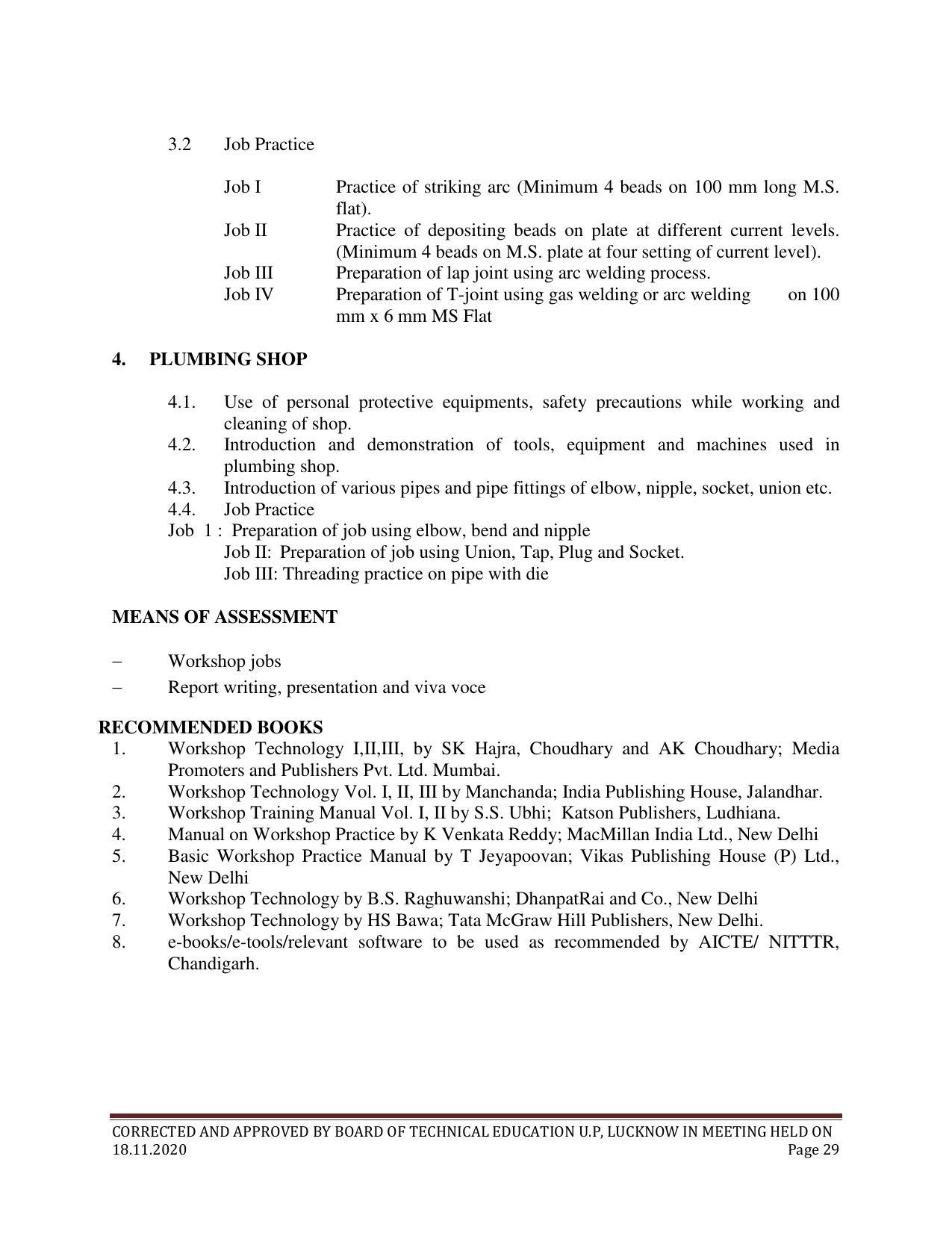 SYLLABUS FOR FIRST SEMESTER SESSION (2020-2021) - SIX SEMESTER DIPLOMA COURSE IN ELECTRONICS AND COMMUNICATION ENGINEERING - Page 29