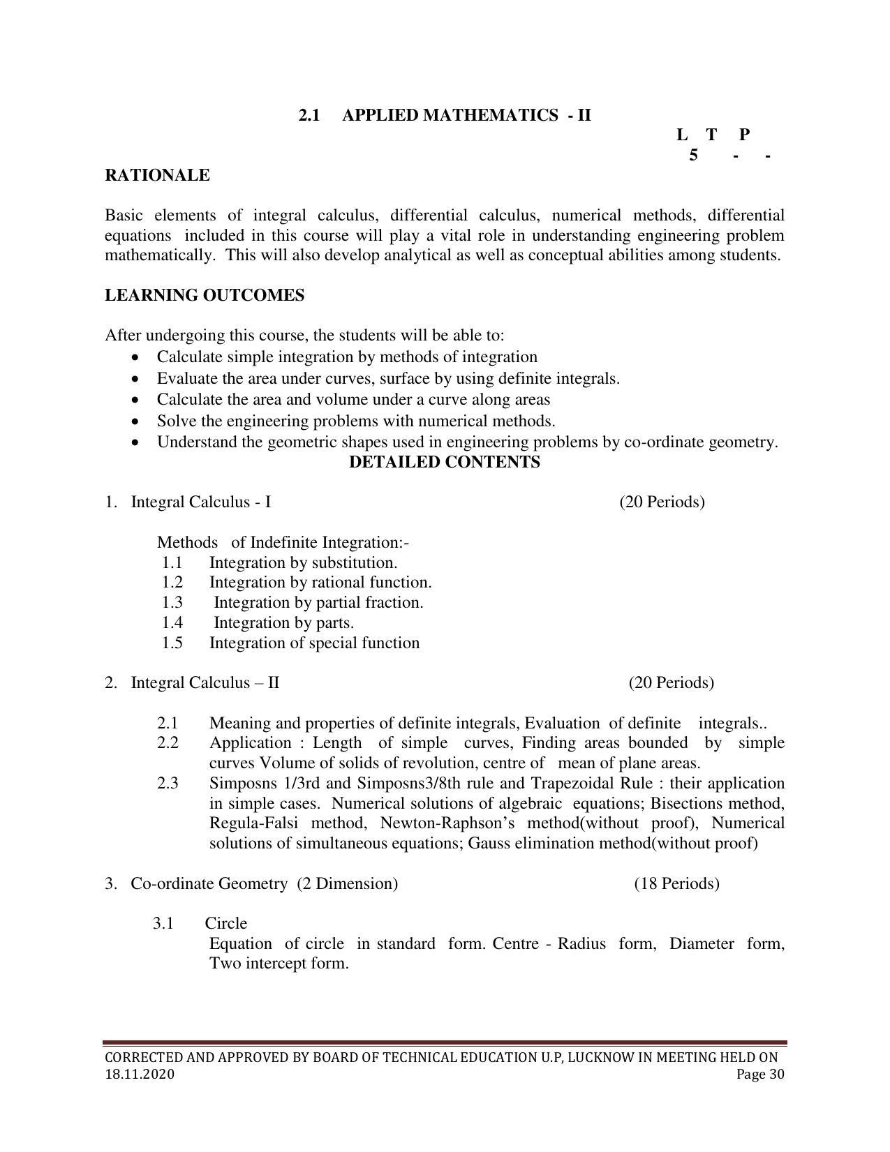SYLLABUS FOR FIRST SEMESTER SESSION (2020-2021) - SIX SEMESTER DIPLOMA COURSE IN ELECTRONICS AND COMMUNICATION ENGINEERING - Page 30