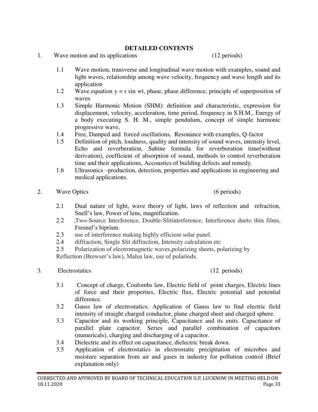 SYLLABUS FOR FIRST SEMESTER SESSION (2020-2021) - SIX SEMESTER DIPLOMA COURSE IN ELECTRONICS AND COMMUNICATION ENGINEERING - Page 33