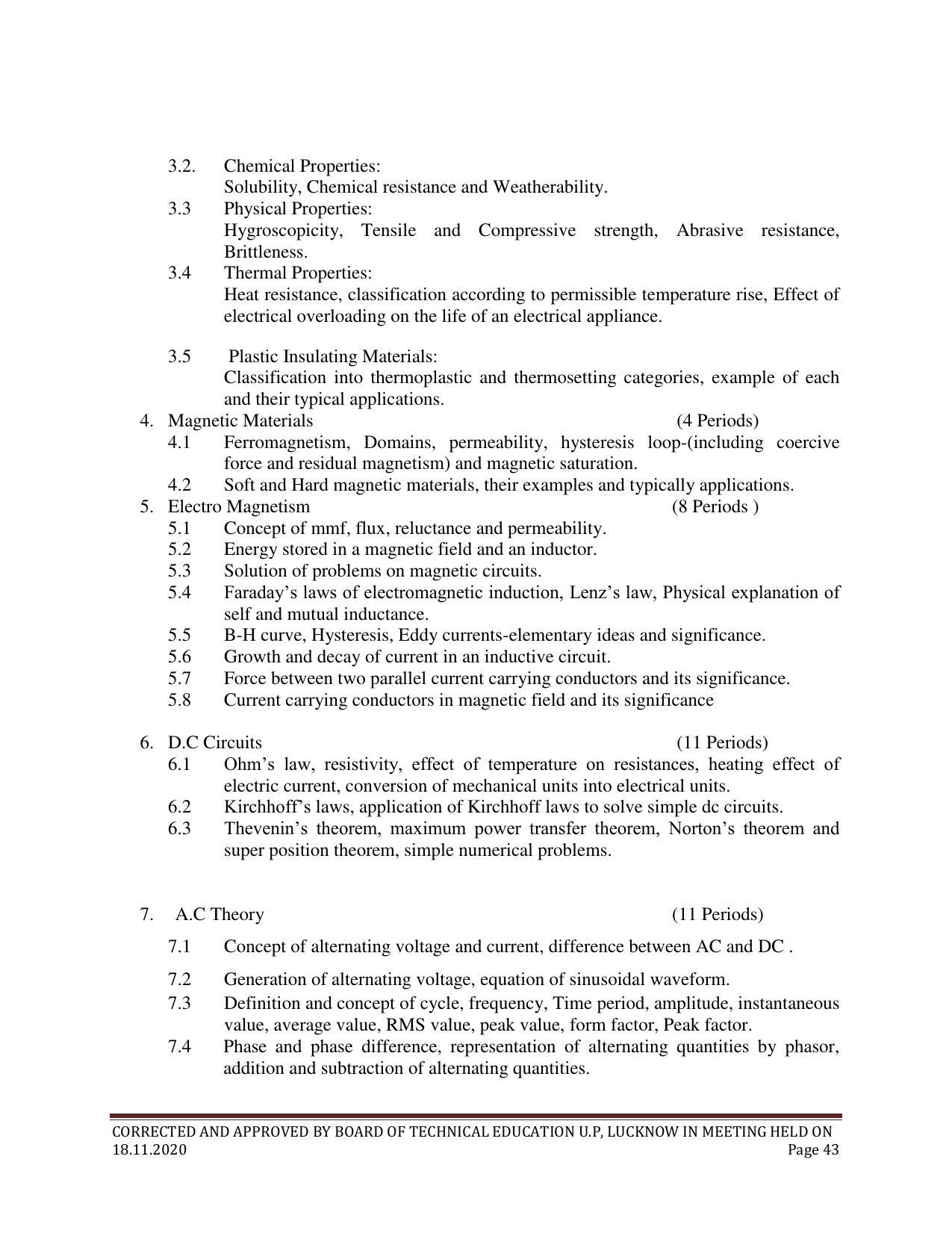 SYLLABUS FOR FIRST SEMESTER SESSION (2020-2021) - SIX SEMESTER DIPLOMA COURSE IN ELECTRONICS AND COMMUNICATION ENGINEERING - Page 43