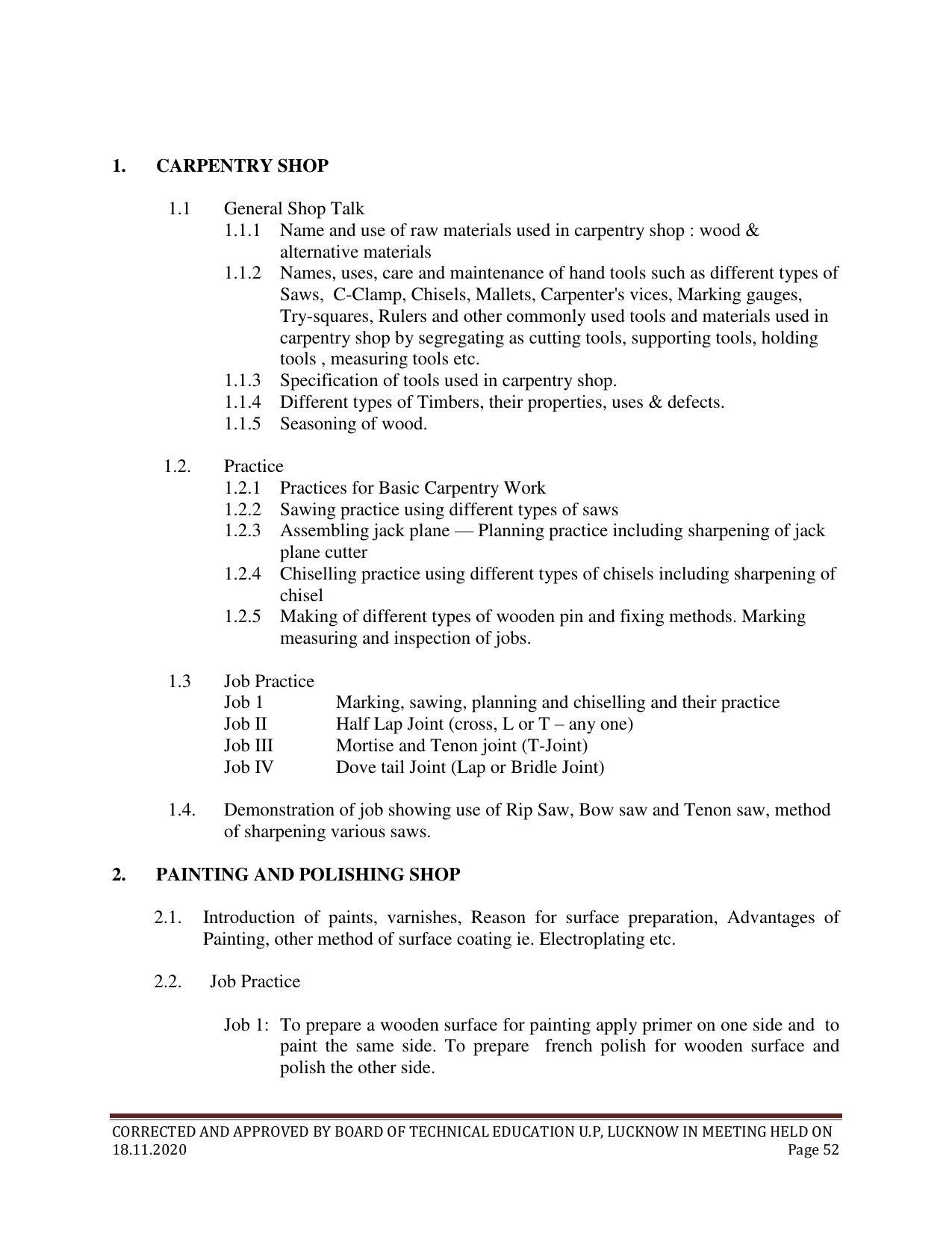 SYLLABUS FOR FIRST SEMESTER SESSION (2020-2021) - SIX SEMESTER DIPLOMA COURSE IN ELECTRONICS AND COMMUNICATION ENGINEERING - Page 52