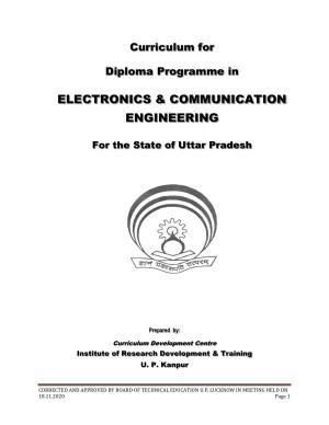 SYLLABUS FOR FIRST SEMESTER SESSION (2020-2021) - SIX SEMESTER DIPLOMA COURSE IN ELECTRONICS AND COMMUNICATION ENGINEERING