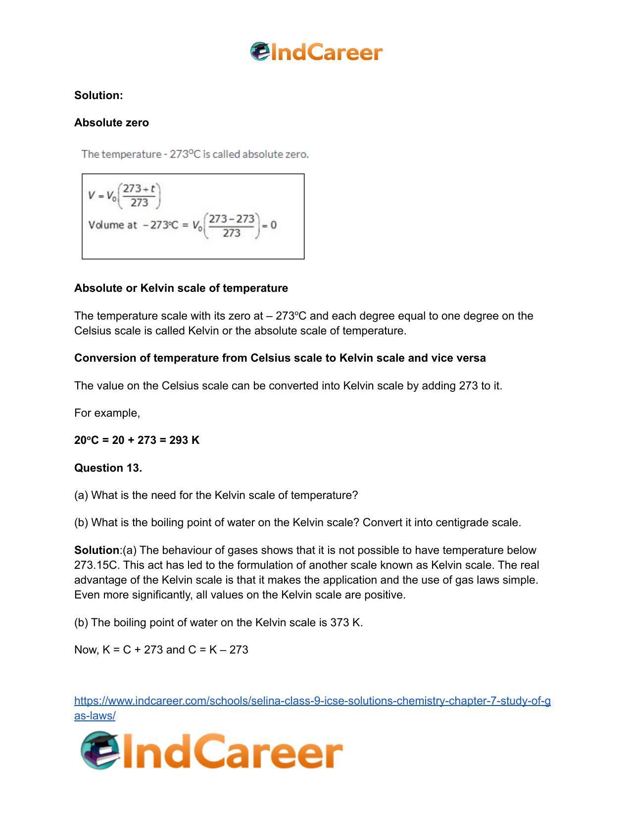 Selina Class 9 ICSE Solutions Chemistry : Chapter 7- Study of Gas Laws - Page 12