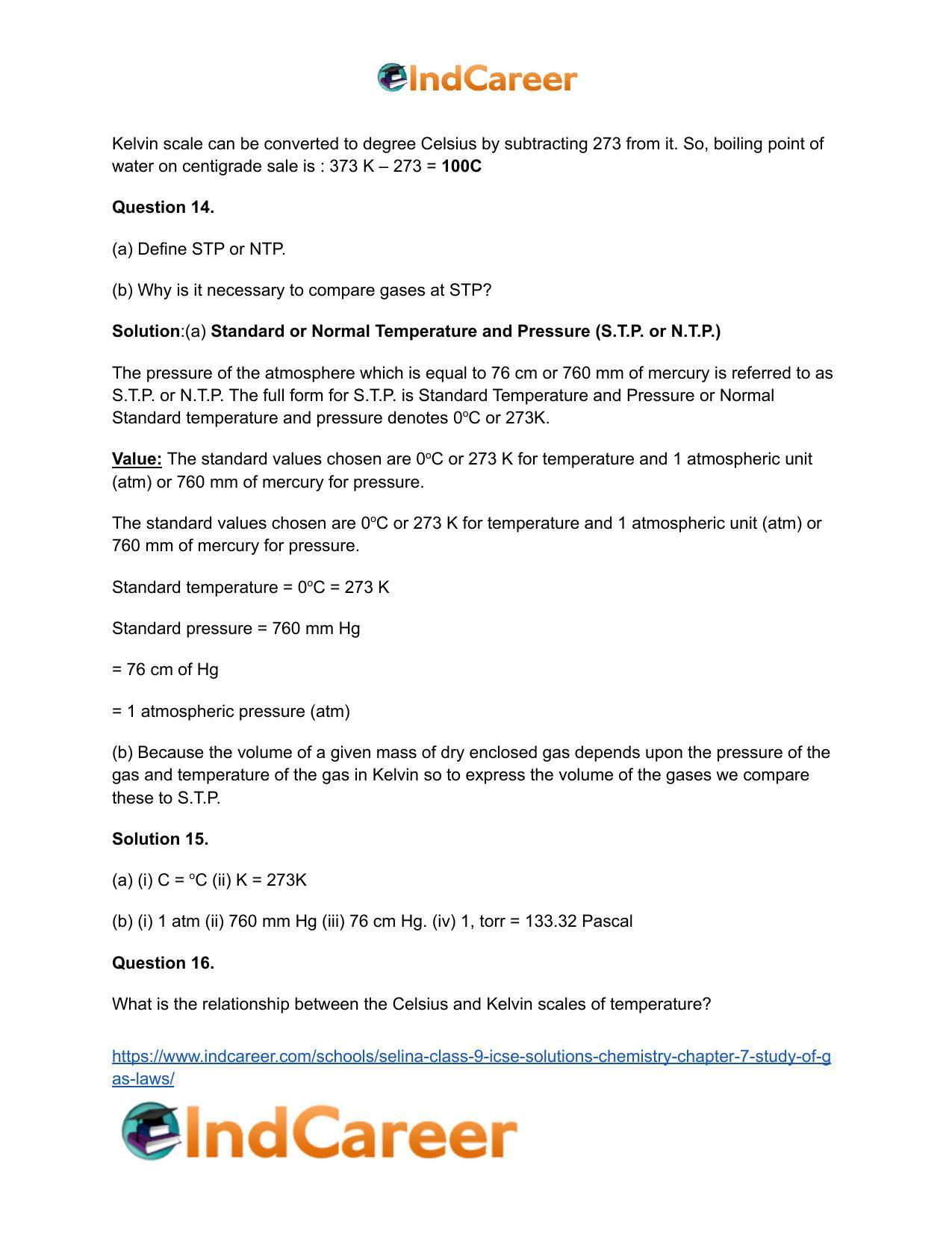 Selina Class 9 ICSE Solutions Chemistry : Chapter 7- Study of Gas Laws - Page 13