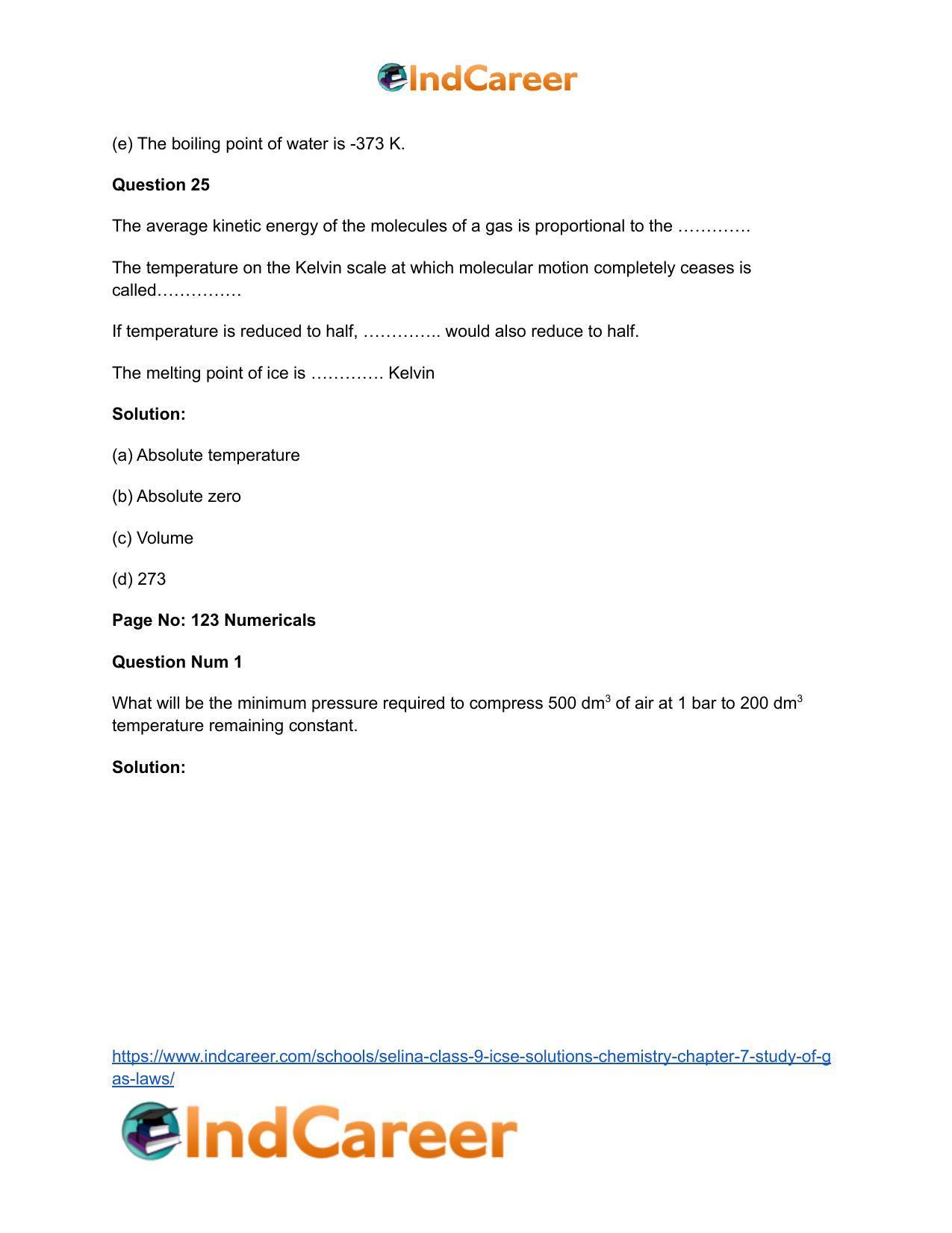 Selina Class 9 ICSE Solutions Chemistry : Chapter 7- Study of Gas Laws - Page 21
