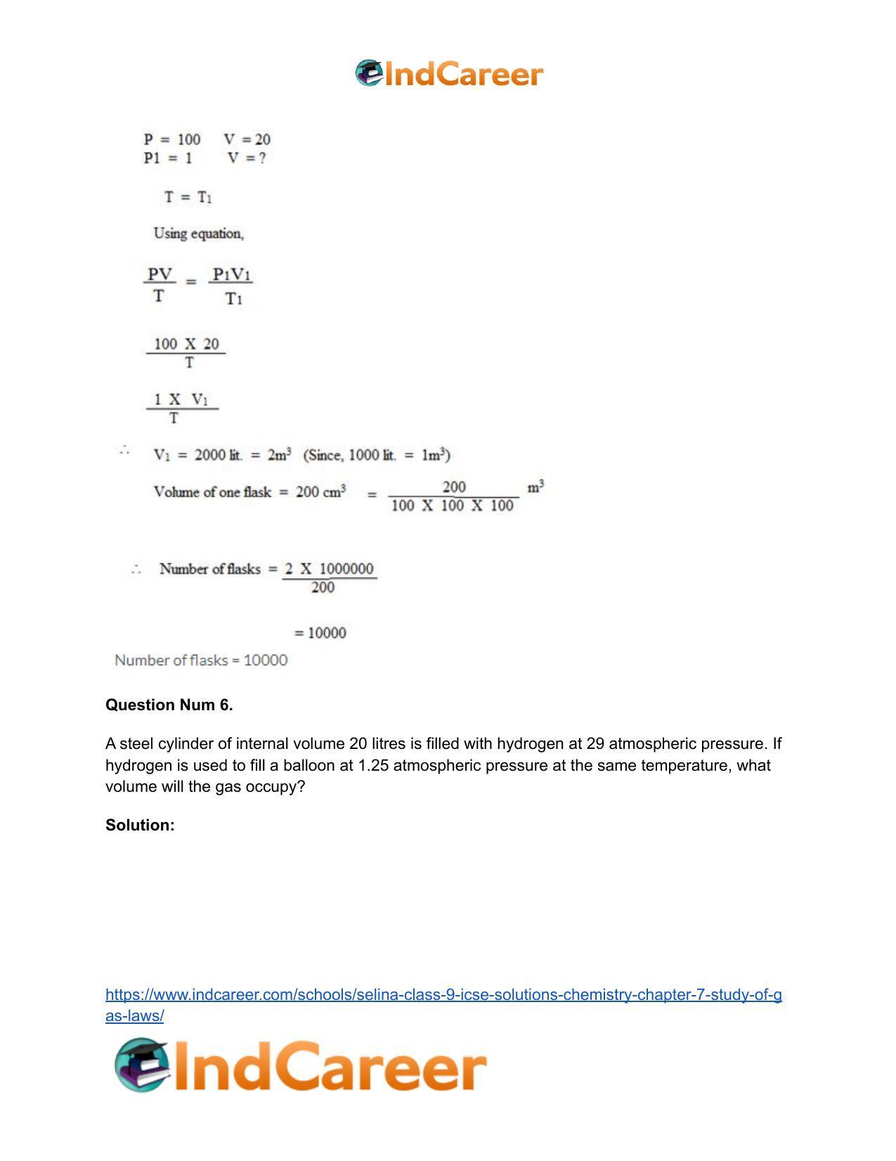 Selina Class 9 ICSE Solutions Chemistry : Chapter 7- Study of Gas Laws - Page 27